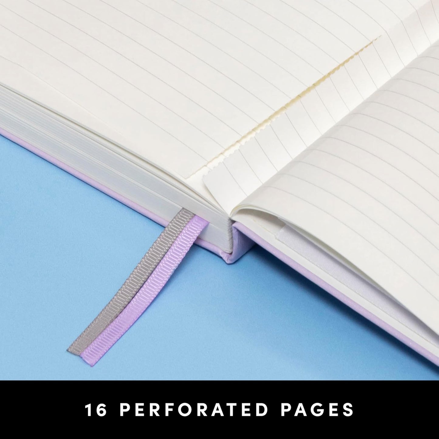 PAPERAGE Lined Journal Notebook, (Lavender), 252 Pages, Medium 5.6 in x 8 in - 100 GSM Thick Paper – Hardcover Journaling Notebook for Work, School & Note Taking