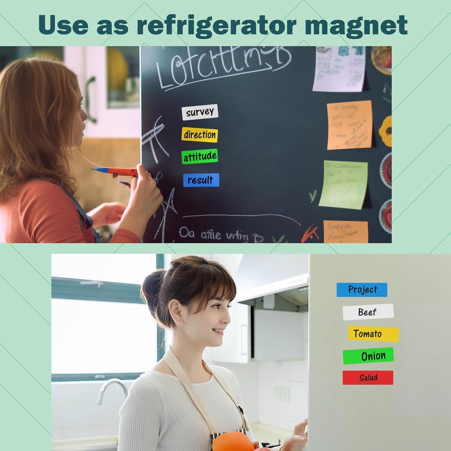 LLPT Dry Erase Magnetic Labels 1" x 3" 50 Packs Blank Writable Magnet Stickers Reusable for Refrigerator Shelf Whiteboard Toolbox Craft and Other Metallic Surfaces Blue (DML1030BL)