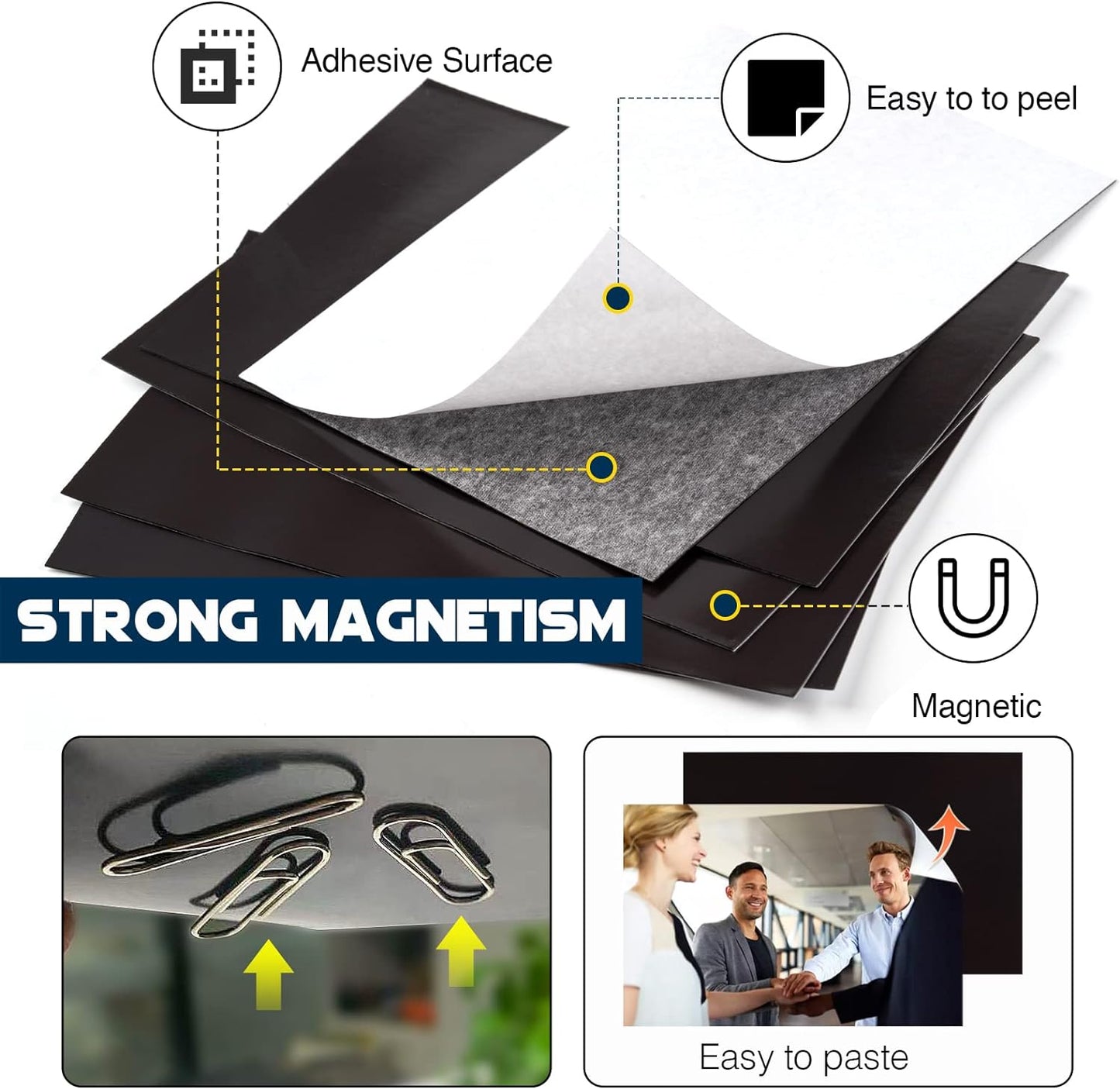 Magnetic Sheets with Adhesive Backing for 4x6 Pictures(Pack of 32),Adhesive Photo Magnets for Home/Classroom/Office,Magnets for Refrigerator