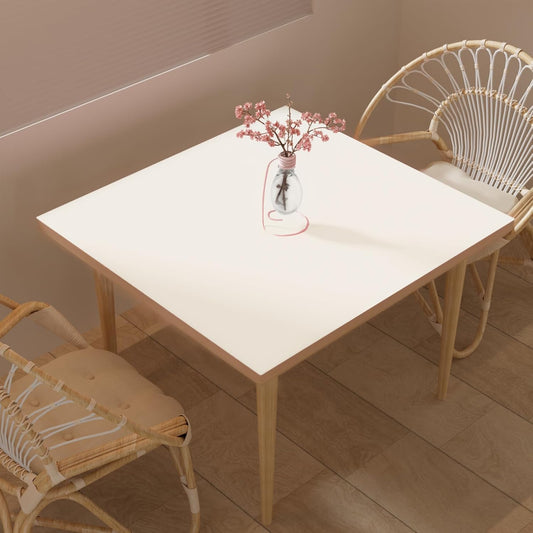Leather Table Cover,1.8mm Thick,42x42 Inch Table Protector,Table Protector for Dining Room Table,Dining Table Cover,Table Cover Protector,Dining Table Protector(White+White,42x42)