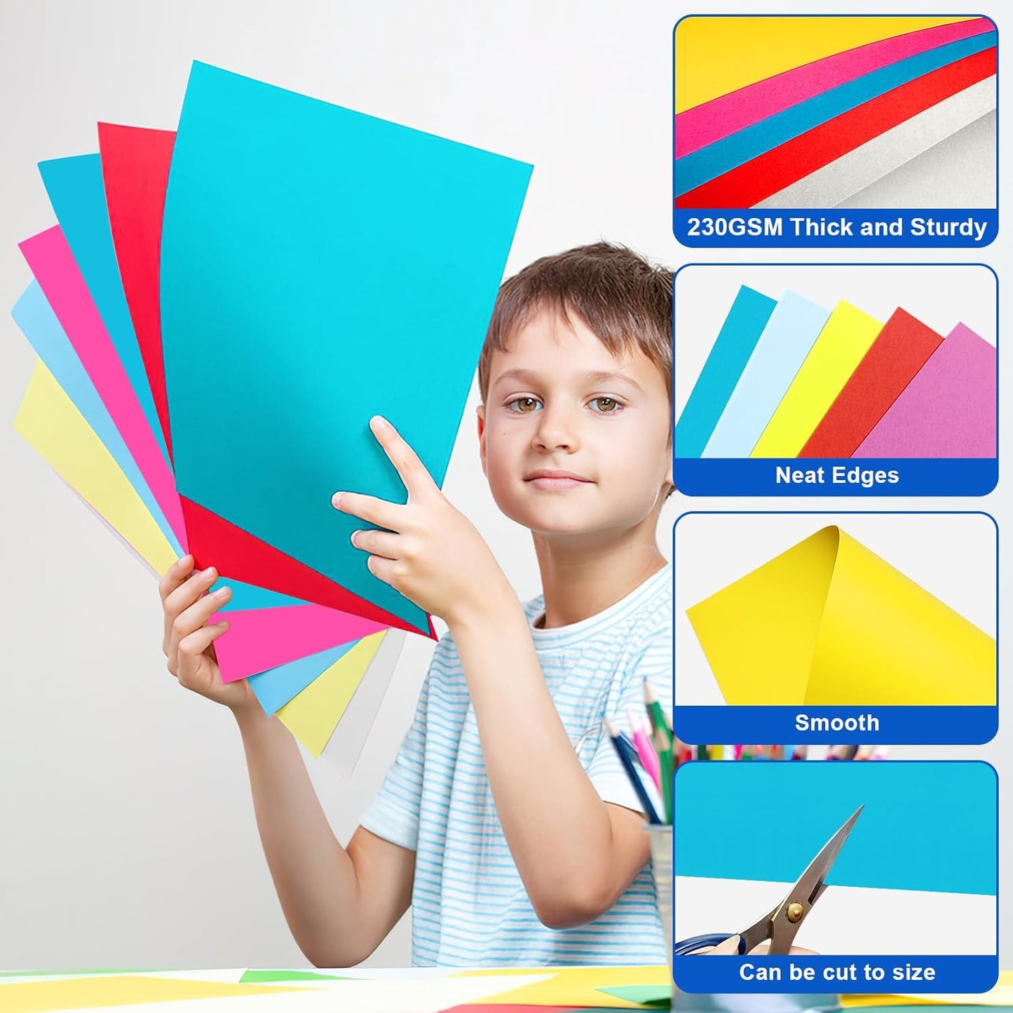10 Pcs Poster Board Colorful Paper 11.7x16.5, ROOKEA Vision Boards Bulk Blank Graphic Display Posterboard Card Paper for Kids School Classroom Arts Craft Projects Drawing Scrapbooking