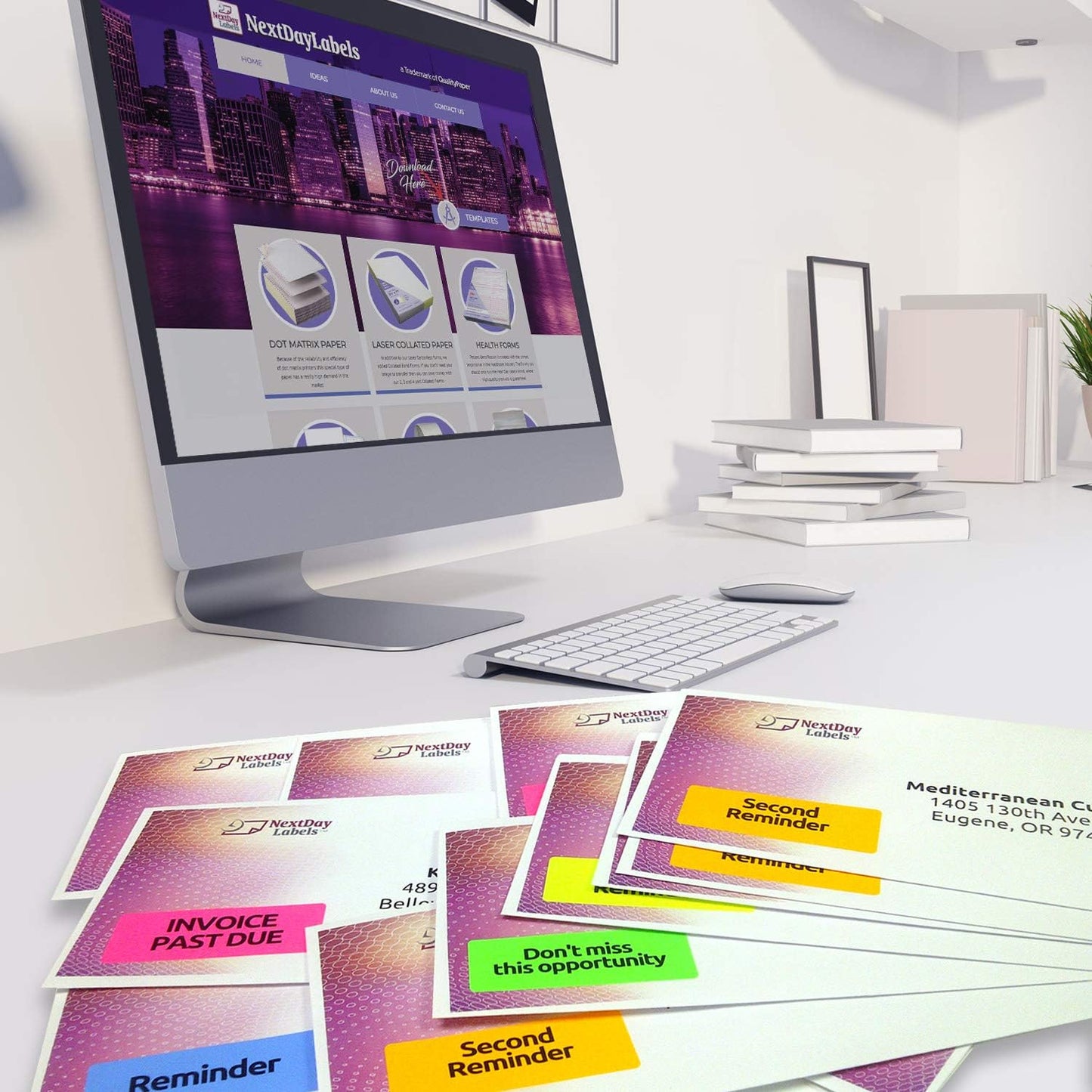 NextDayLabels - 8-1/2 x 11" Neon Color High Light Fluorescent Labels for Laser & Inkjet Printer (Yellow Fluorescent, 1" x 2-5/8" - 30 Per Page | 3000 Labels)