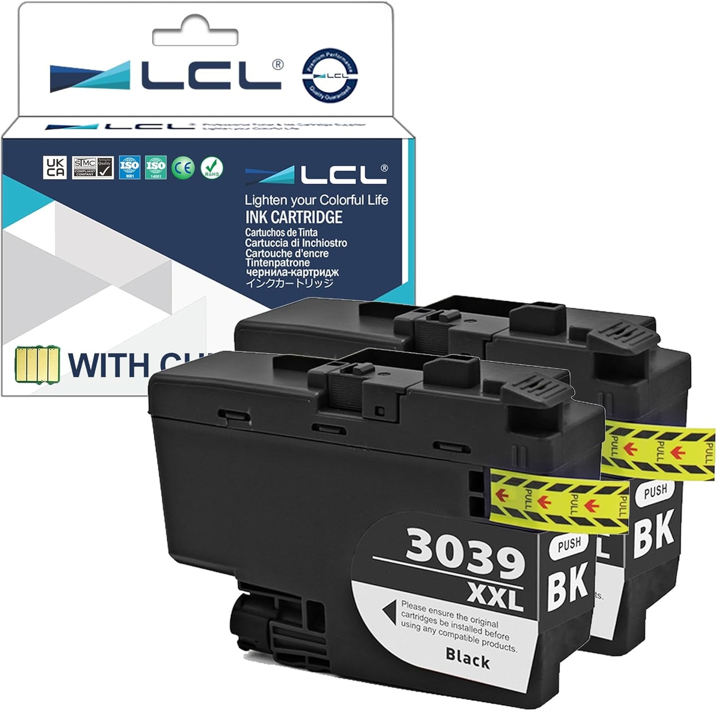 LCL Compatible Ink Cartridge Pigment Replacement for Brother LC3039 XXL LC3039XXL LC3039BK MFC-J5845DW MFC-J5845DW MFC-J5945DW MFC-J6945DW MFC-J6545DW MFC-J6545DW XL (2-Pack Black)