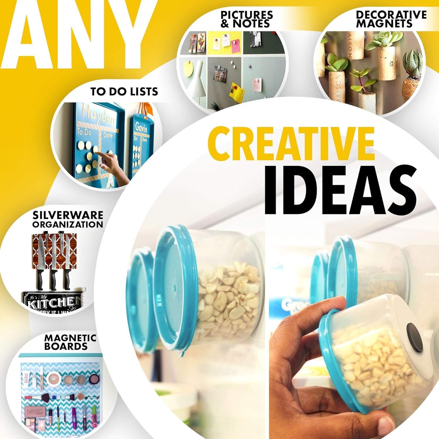 X-bet MAGNET 120pcs Alnico Round Disc Magnets, 1 Inch (25mm), Grey - Craft Ceramic Magnets