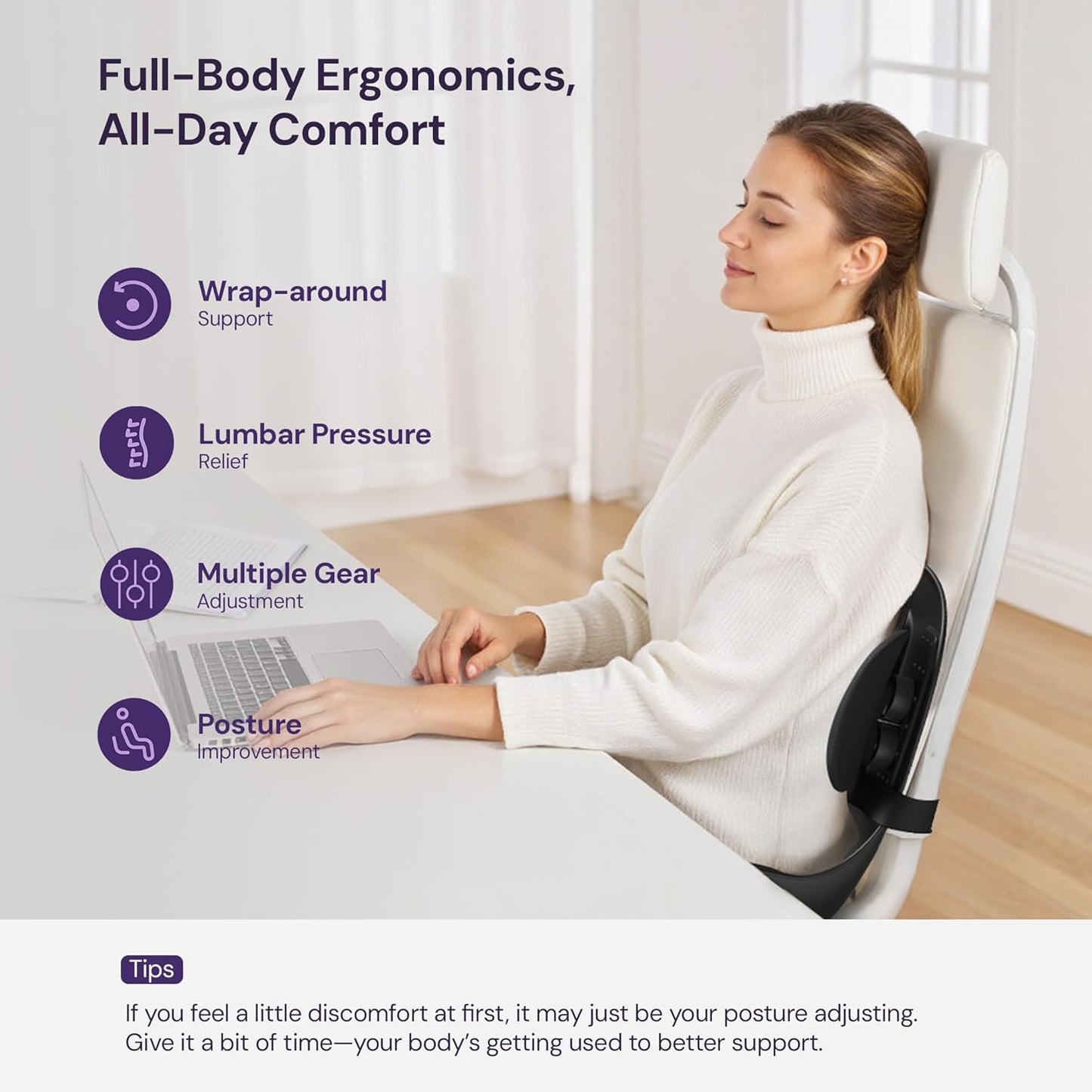 3D Lumbar Support Seat Cushion – Patented Spine Alignment Ergonomic Posture Corrector, Breathable Mesh & EVA Foam, Portable for Home, Office, Meditation, Gaming, Outdoor 16.5" W × 15.7" D