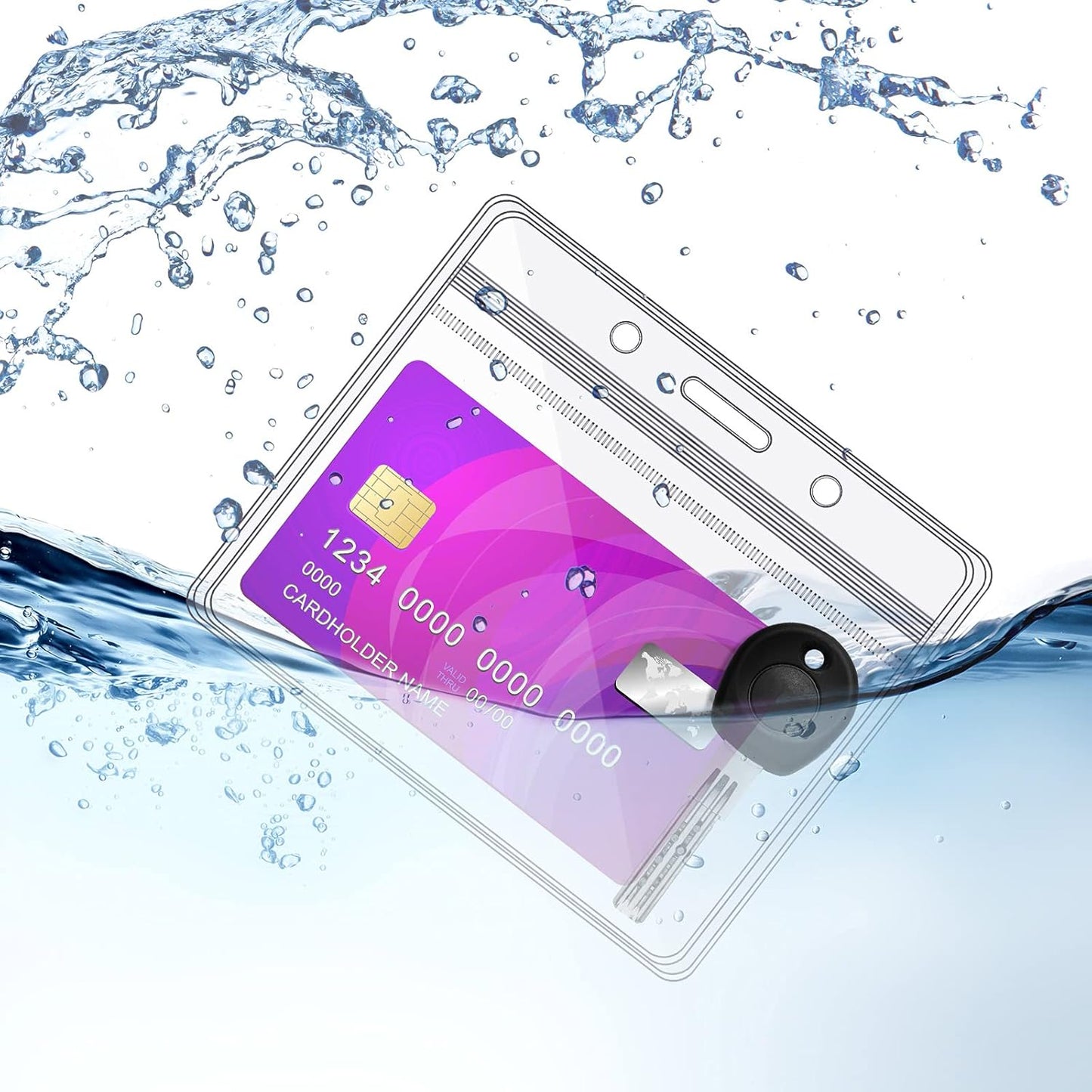 Zonon 150 Pcs Name Badge Holders Clear Plastic ID Card Name Tag Holders Badge Sleeves Horizontal Waterproof Transparent PVC Sleeve Cover Pouch for Office School Travel(4.53 x 3.94 Inch)