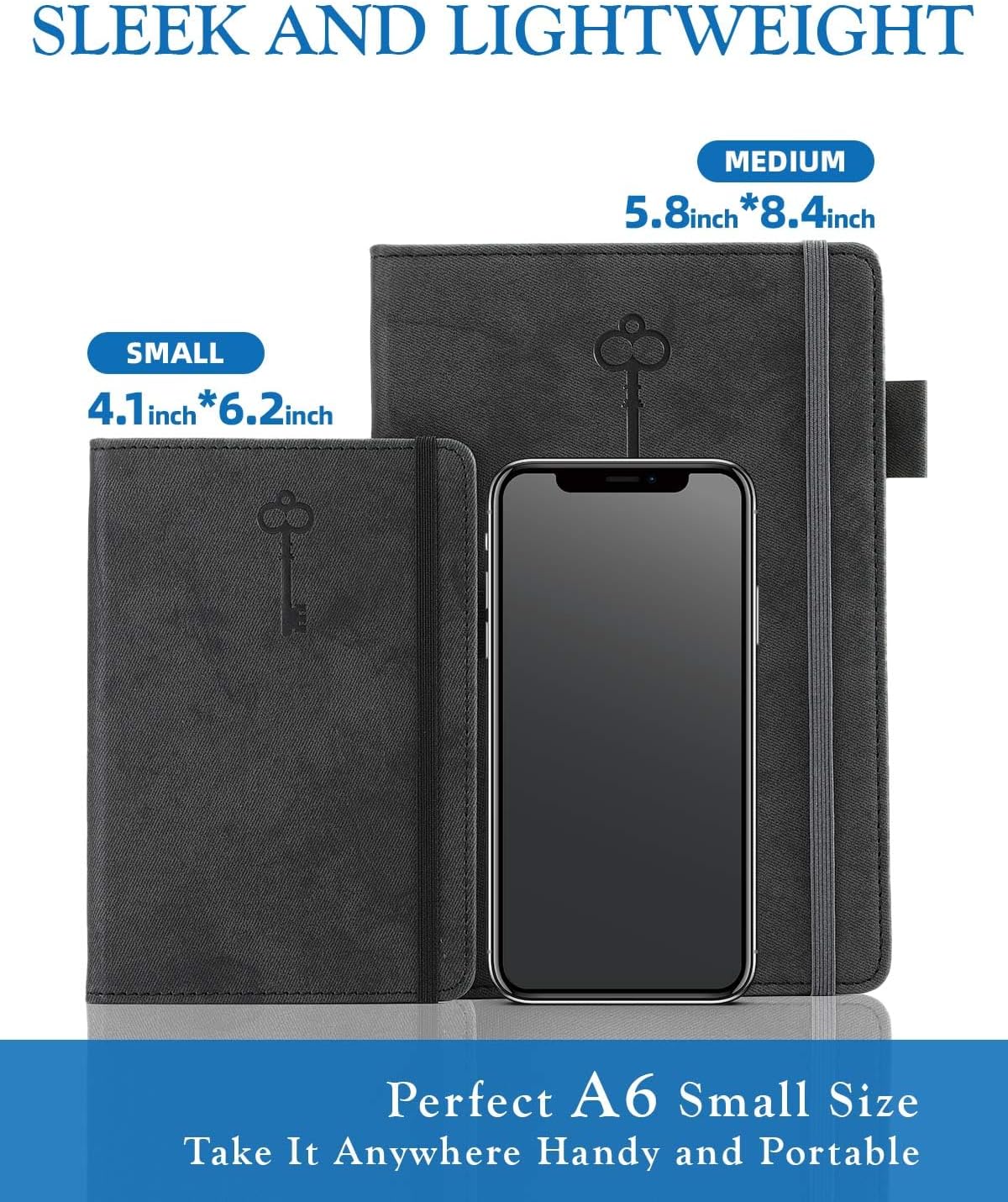 Password Keeper Book with Colorful Alphabetical Tabs, Hardcover Password Log-book for Internet Password and Website Address, 5.8"×8.4" Password Notebook for Home Office (Black)