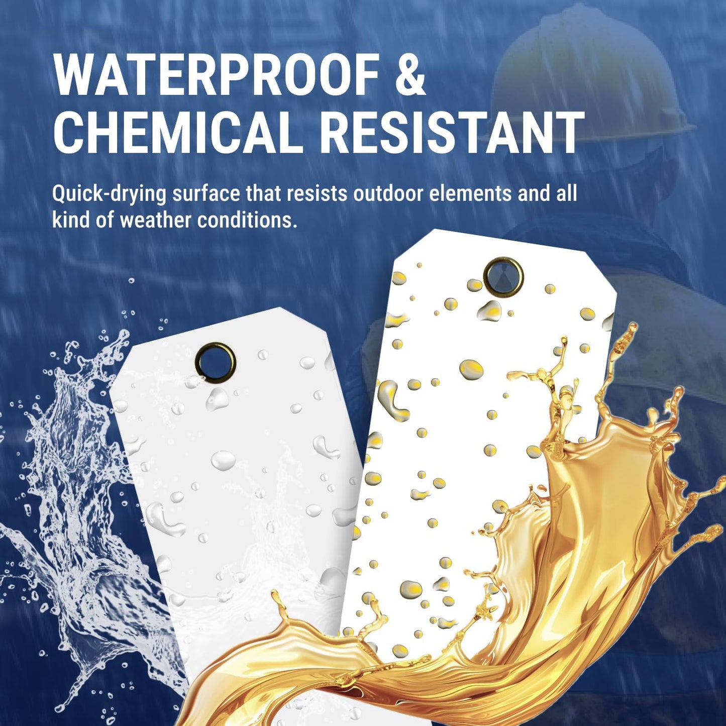 Tags 4 Less 15 Mil Waterproof Plastic Tags, Pack of 100 – 2” x 4” Heavy Duty Plastic Tags for Labeling, Outdoor Tagging, Equipment Labeling, Luggage, Valves & More (White)