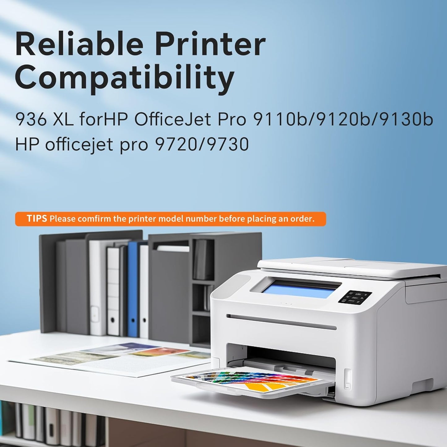 936 High Yield Ink Cartridges (4-Pack) Compatible for HP 936e XL | Works with : OfficeJet Pro 9110b, 9120b, 9130b OfficeJet Pro Wide Format 9720/9730 | Eligible for Instant Ink (B/C/M/Y)