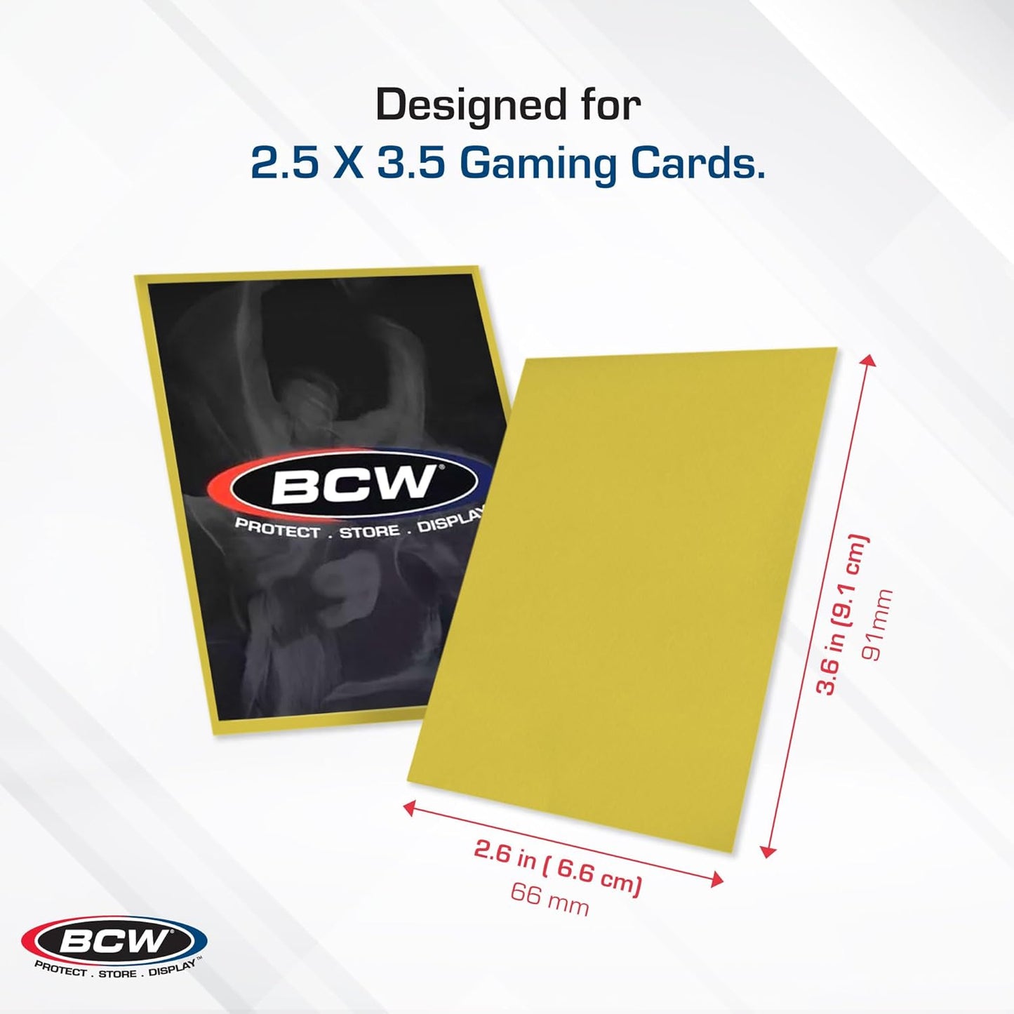 BCW Deck Guard - Double Matte Card Sleeves | 500 Count Box (10 Packs of 50) | Acid-Free, No PVC | Fits 2.5" x 3.5" Game Cards | Archival Safe Protection (Yellow)