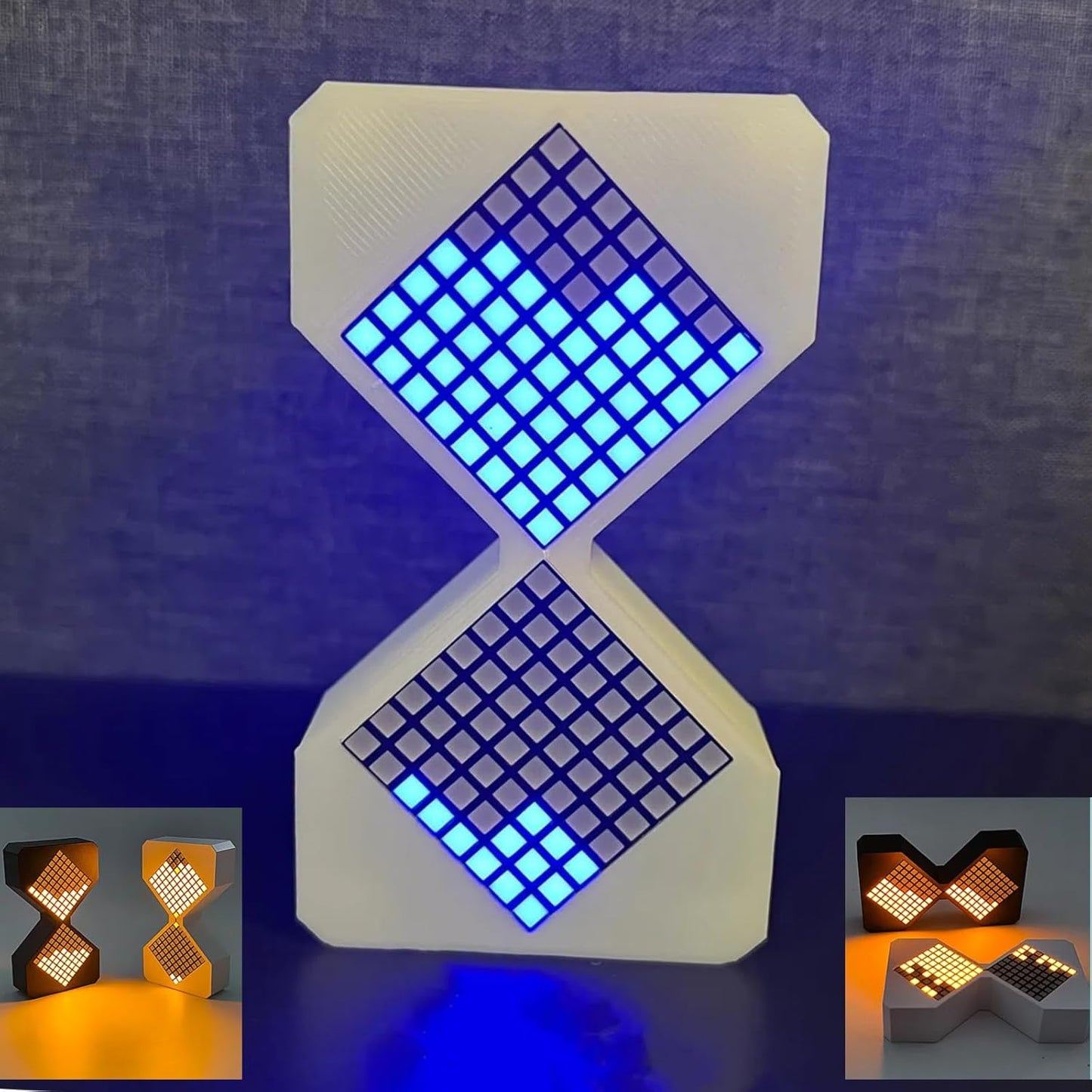 Digital Hourglass 1-30 Minute Freely Adjustable Gravity Timer Dynamic Flow Cube Led Night Light Hourglass Timer for Classroom Home Office Cooking (White, Blue Light Source)