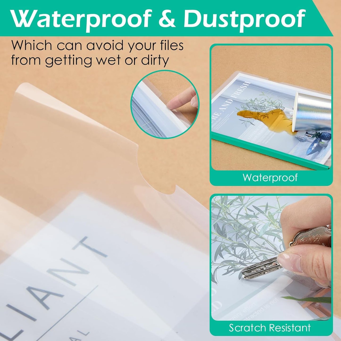 Thenshop 100 Pcs Clear Report Covers with Sliding Bars Sliding Bar File Folder Binder Plastic Report Folder for File Paper Book Resume Letter Office, 30 Sheet Capacity(Green)