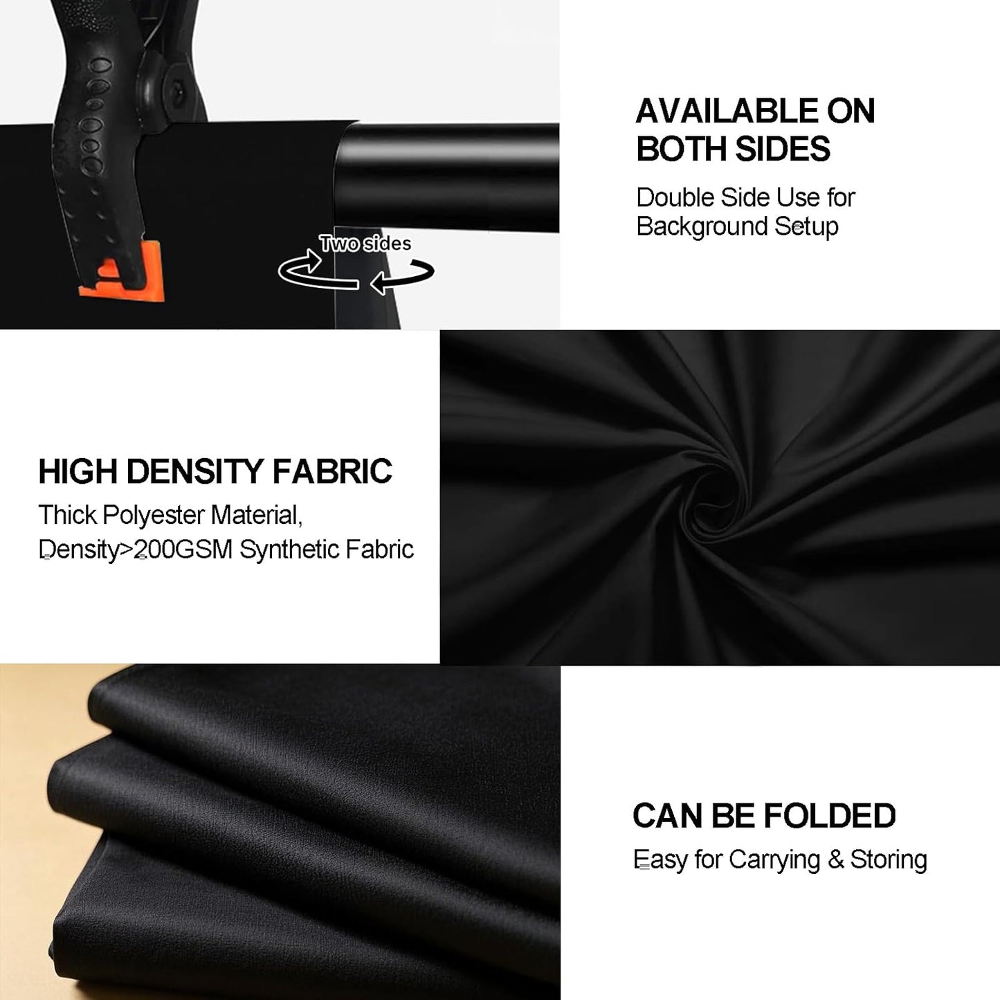 10x12Ft Black Large Photography Backdrop, Black Screen Photo Background for Photoshoot, Zoom Meeting, Game Live Steaming Live, Party, Vedio