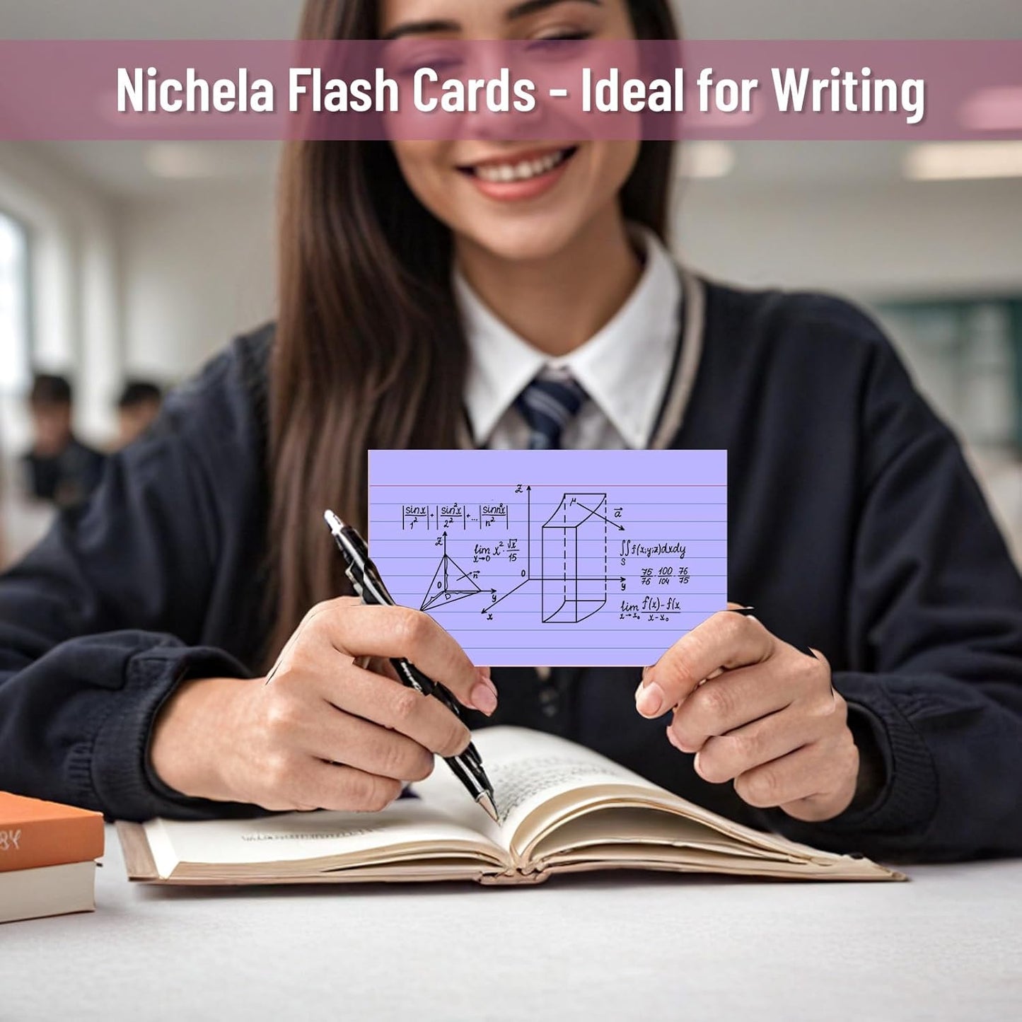 250 Count Index Cards 3x5 Inch Purple Ruled Lined Heavyweight Flash Cards Study Cards with Sturdy Cardstock Durable Flashcards Note Cards for Note Taking, Language Learning, School & Office Supplies