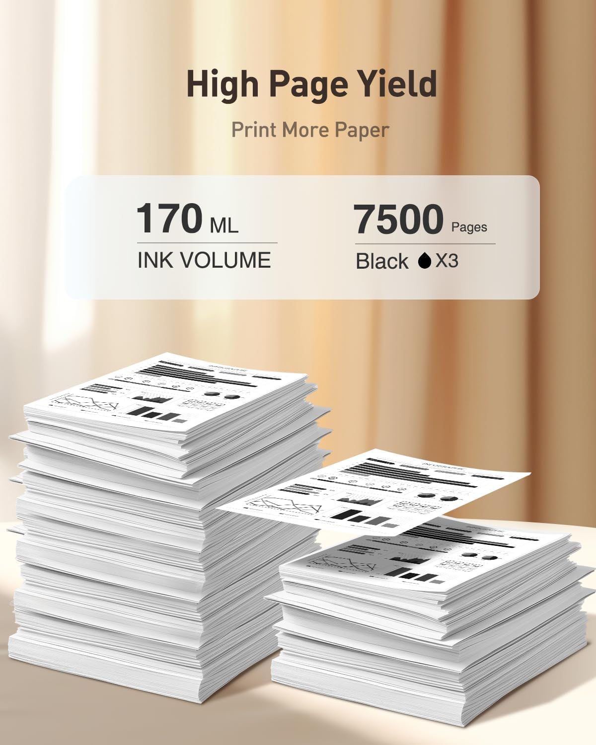 Compatible Replacement for 502 Pigment Black Ink Refill Bottles Replacement for Epson 502 Ink for Ecotank ET 2850 ET 3850 ET-4760 ET-2760 ET-3830 ET 15000 ET-3843 Printers (Black, 3-Pack)