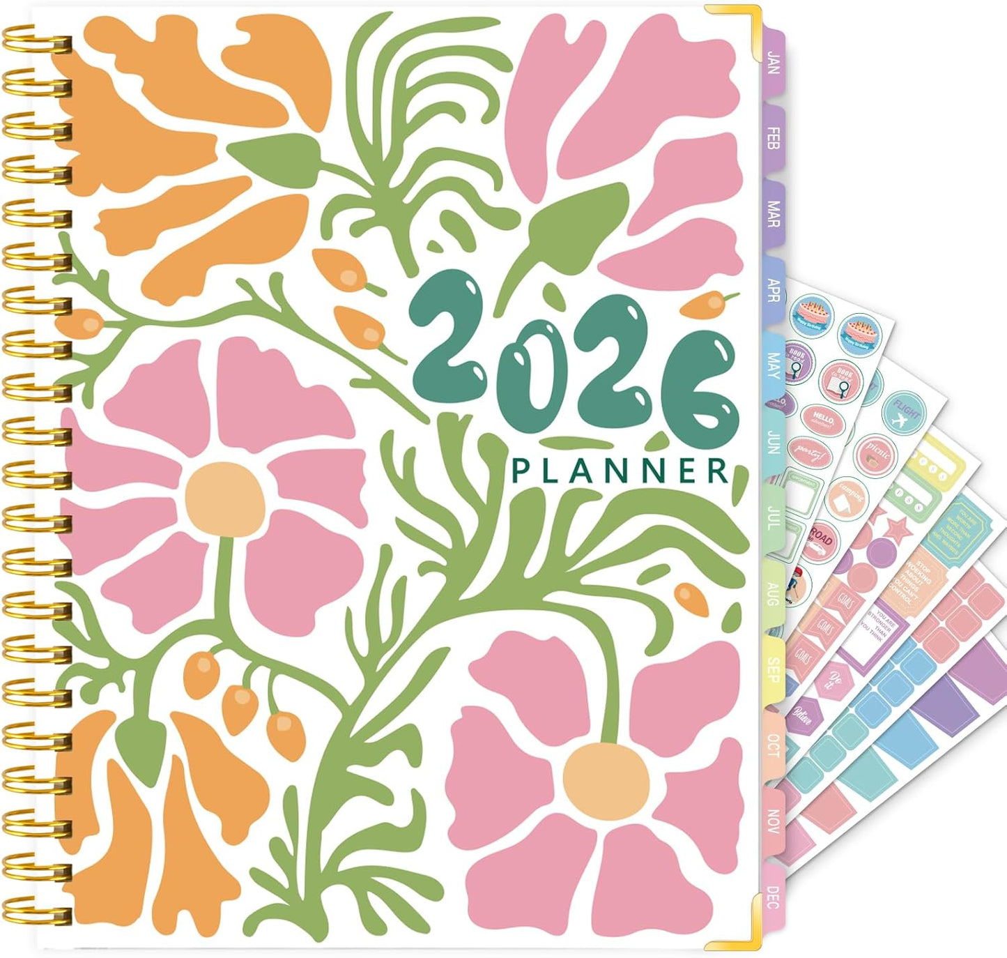 Large 2026 Planner – Weekly & Monthly Planner Organizer from January 2026 - December 2026, 8.8"x11.4" Daily Agenda Planning Book with Pocket, Stickers & Tabs for Women Students Office, A4 Size
