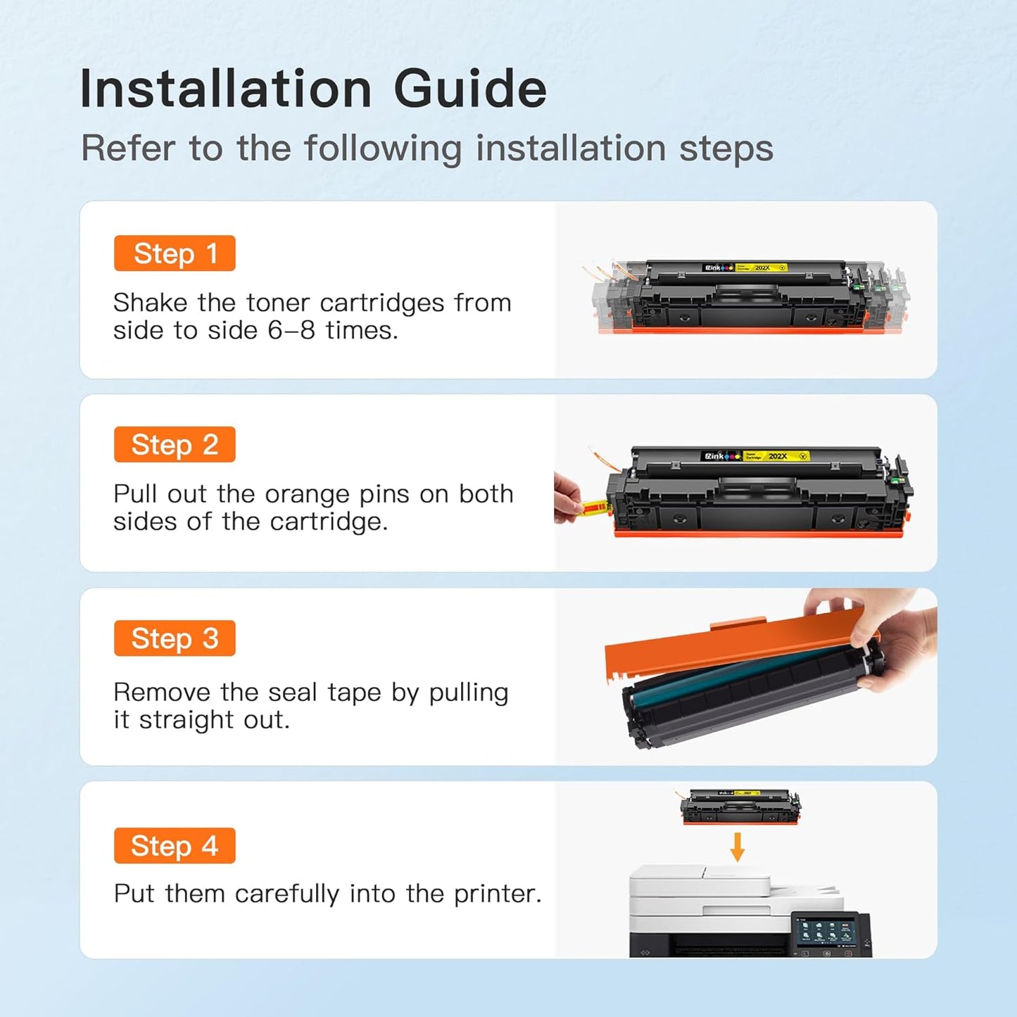 E-Z Ink Compatible 202X High Yield Replacement for HP 202X Toner Cartridges 202A CF500X CF500A with Chip to Use with HP Color Pro MFP M281fdw M281cdw M281fdn M254dw M254 M281 (4-Pack) ﻿
