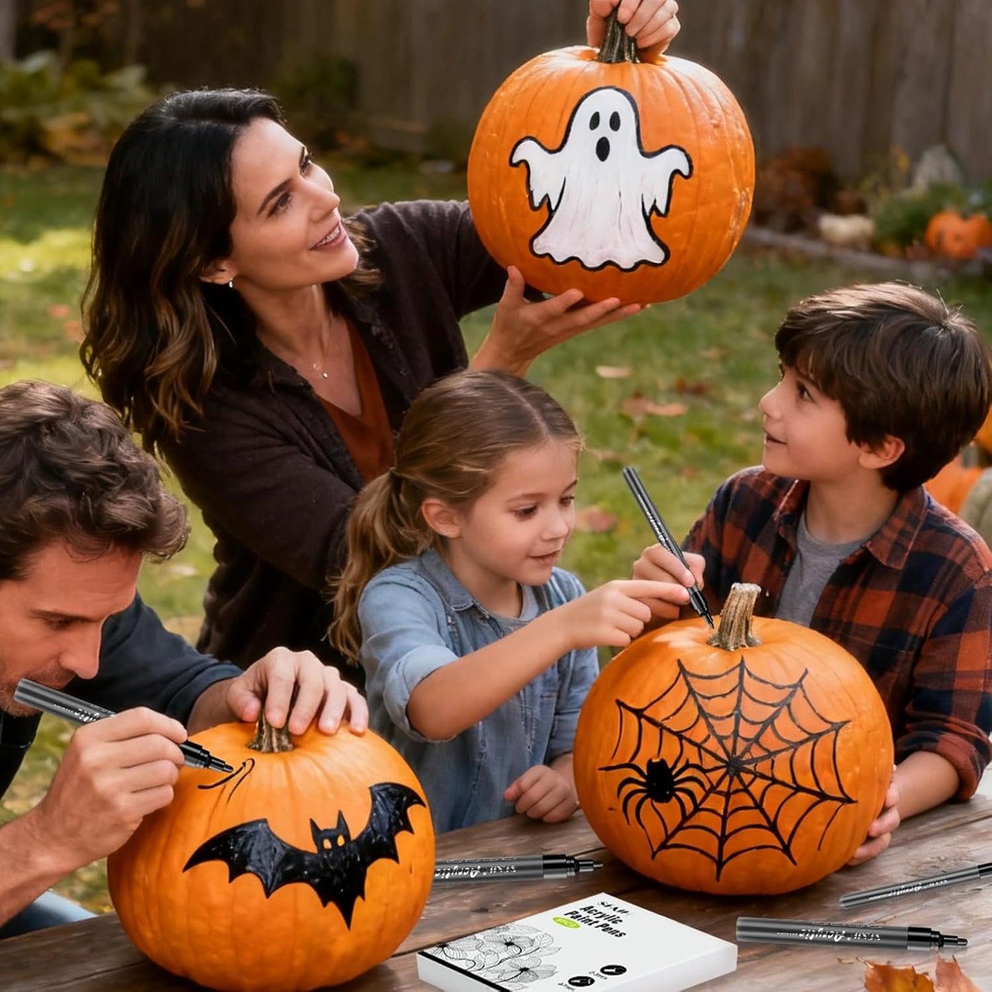 SFAIH White Paint Markers Pens - 4 Pack 2-3MM Medium Tip Acrylic White out Markers for Rock Painting, Wood, Metal, Fabric, Plastic, Canvas, Glass, Ceramic, Diy Crafts, Drawing, Tire, Correction