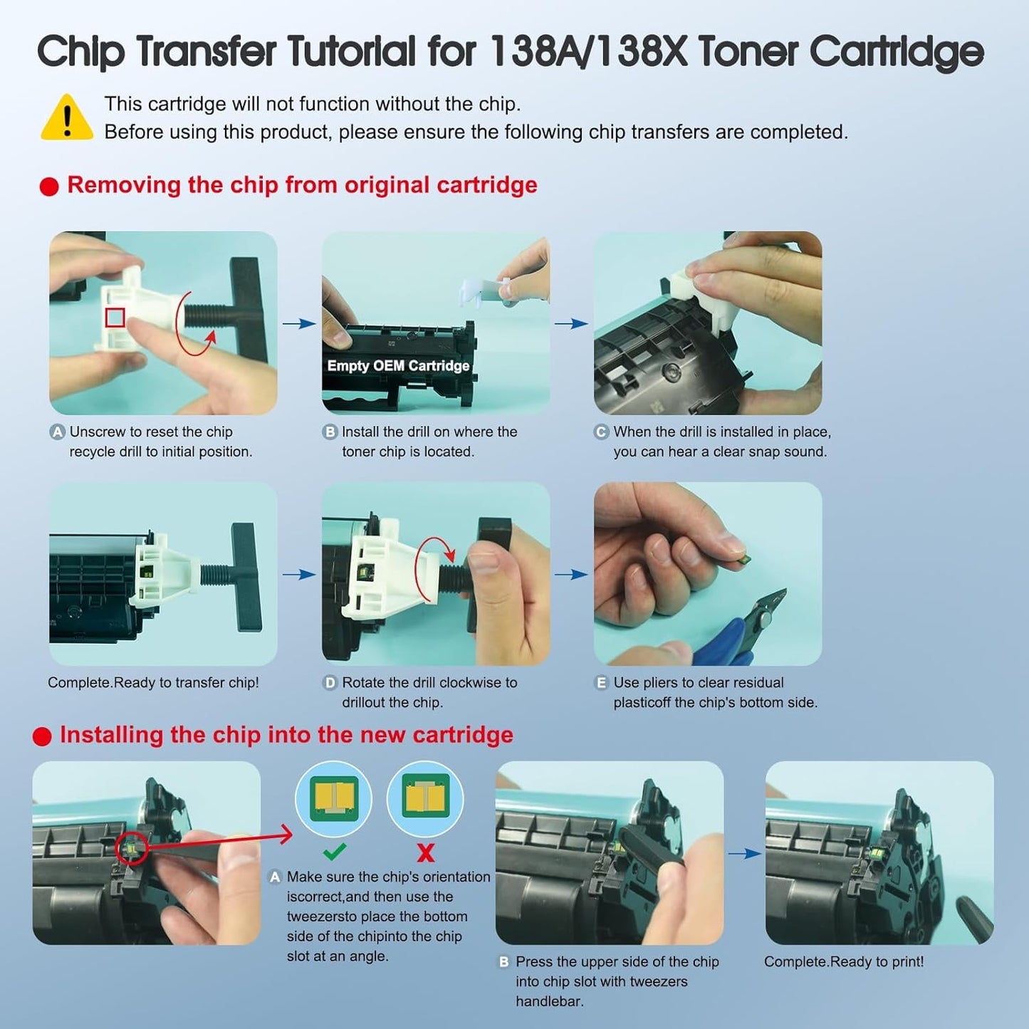 138A Black Laserjet Toner Cartridge 2-Pack Compatible Replacement for HP 138A 138X W1380A W1380X 3001dw Toner Cartridge for HP Laserjet Pro 3001dw 3001fdw MFP 3101fdw Printer Ink