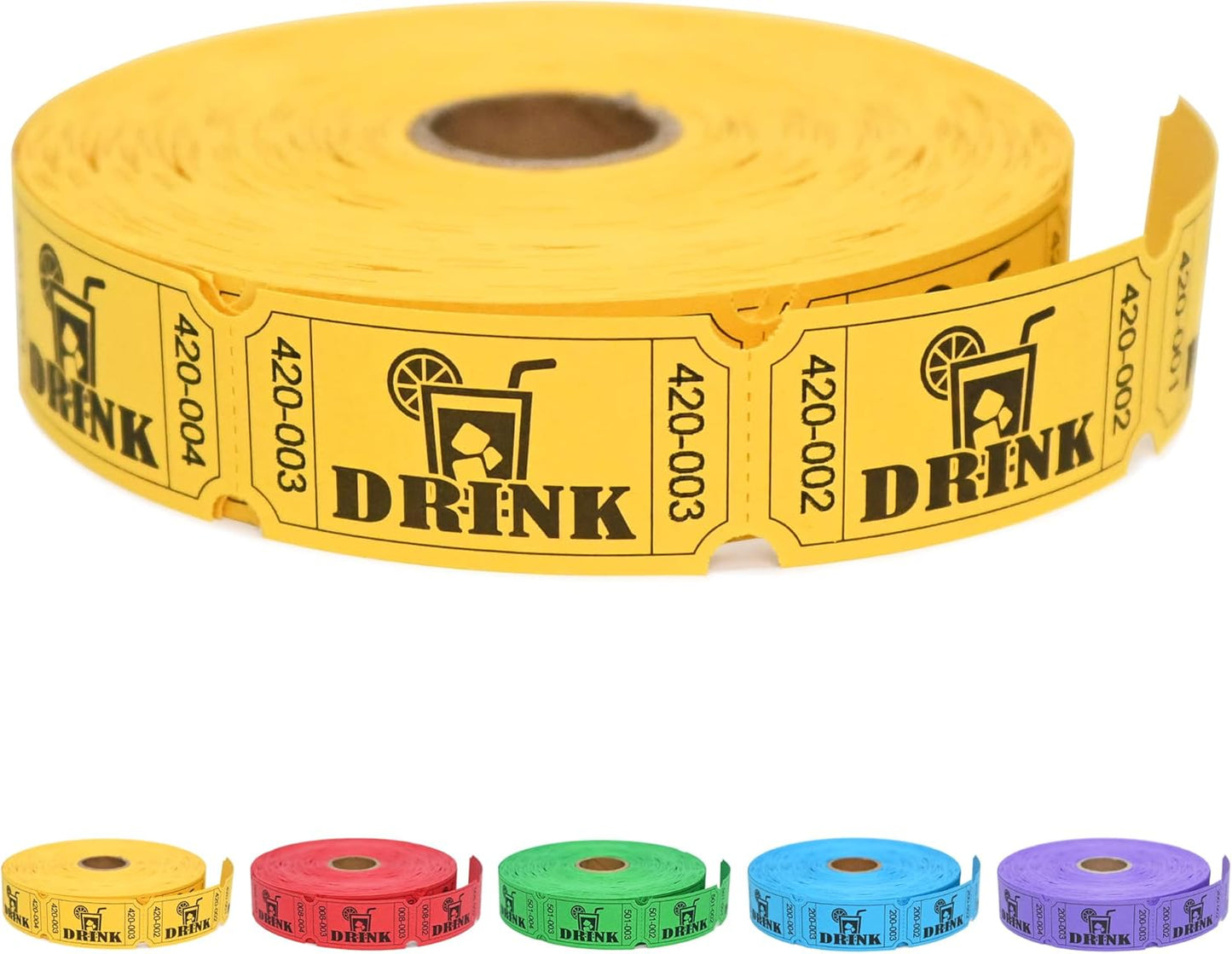 ESSENTIAL 1000 Raffle Tickets Rolls, Drink Tickets Single Roll for Events, Leisure, Movie Watching, Entertainment, Class Reward & Prizes (Yellow - 5 Color Selection)