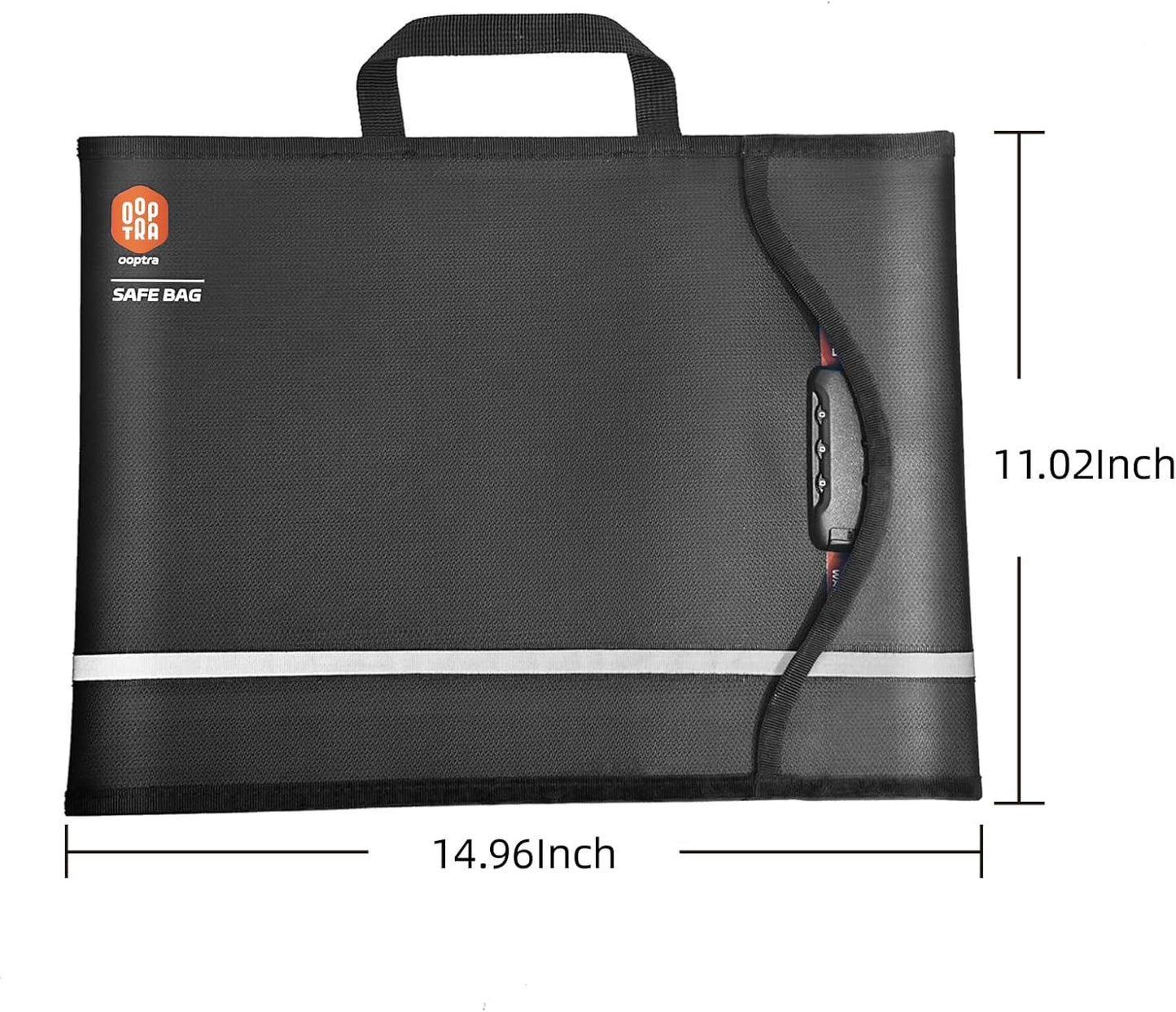 Fireproof Document Bag (Black) – Waterproof Zipper & Lock – for Home, Office & Travel – Holds Files, Cash, Passport, Valuables – Fire & Water Resistant