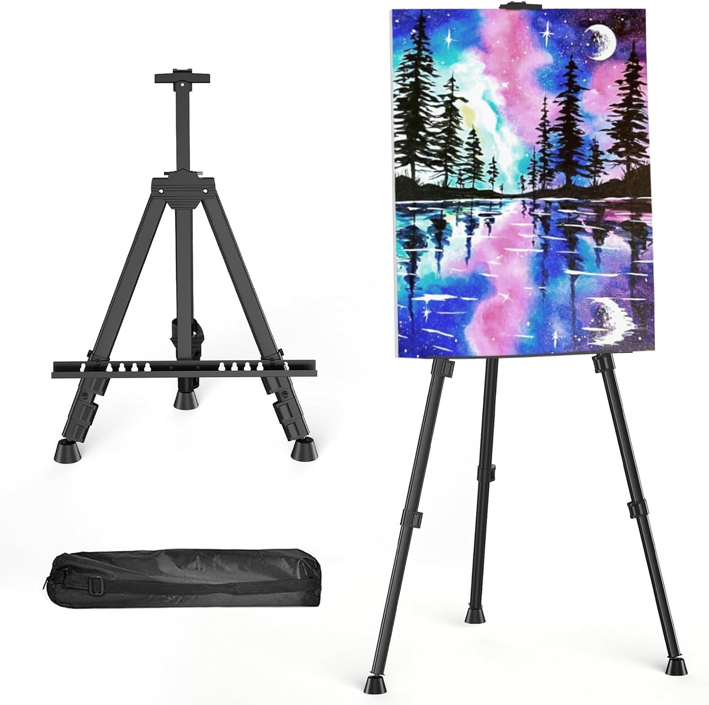 Easels for Painting Canvas, Aredy 66" Art Easel for Drawing, Portable Painting Easel Stand, Metal Table Top Easel