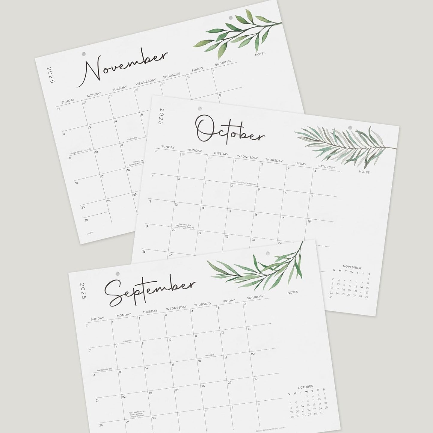 Cabbrix Desk Calendar 2025-2026 with Desktop Mat, 15" x 12" Desk Calendar July 2025 to June 2026, Academic Monthly Calendar for Home Office School Planning, Greenery