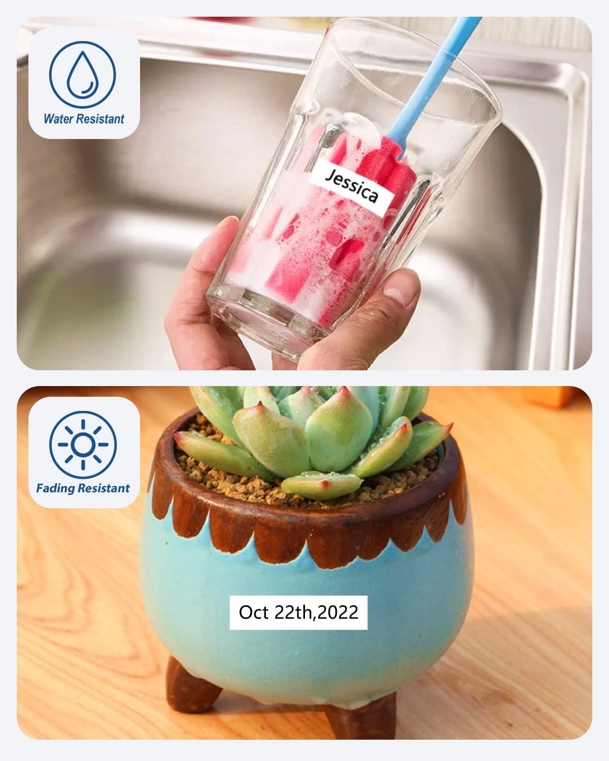 Tze TZ Tape 12mm 0.47 Laminated White Compatible for Brother Label Maker Tape 12mm 1/2" Black on White Tape for Ptouch PT PTD200 PTD410 D210 D220 D610 P710BT PTH110, 60-Pack