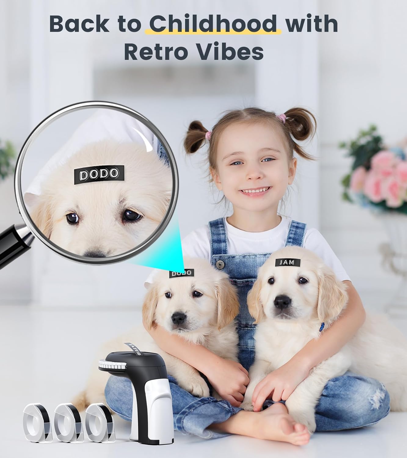 Embossing Label Maker Manual, Vintage Embossed Label Maker Machine with Tapes Waterproof, Old School Embosser Labeler Retro 3D-Labels for Scrapbooking Supplies Kitchen Office Kids School Items