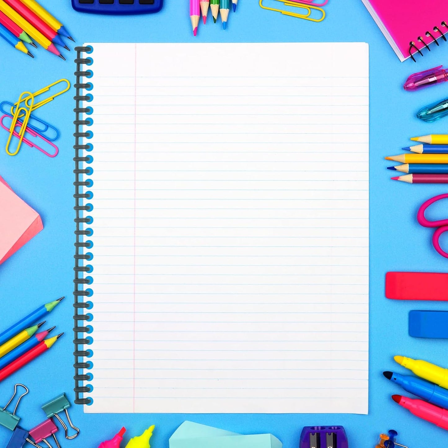 PATIKIL 8.5mm(0.3") Spiral Binder Ring,10 Pcs 30 Rings 25 Sheet Capacity Comb Binding Spines for Binding Paper Sheets Notebook Calendar Picture Album, Light Pink