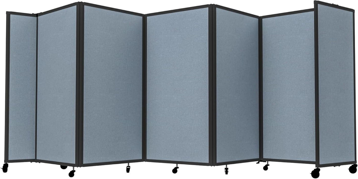 Versare Room Divider 360 Portable Wall Partition | Folding Panels | Large Freestanding Divider | Locking Wheels | Temporary Room Separator