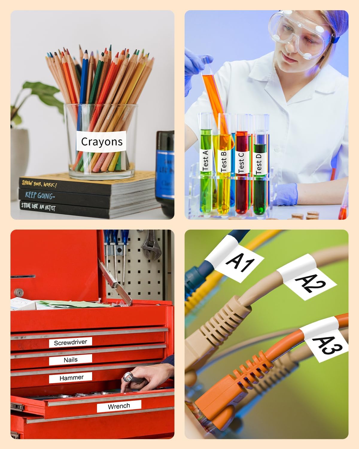 MarkDomain TZe-251 24mm Label Tape Compatible Brother P Touch TZe TZ Tape 24mm 0.94 Laminated White TZe-251 TZe251 TZ251 1 Inch for Ptouch PT-D600 PT-D610BT PTP700 PTP710BT Label Maker, 3-Pack