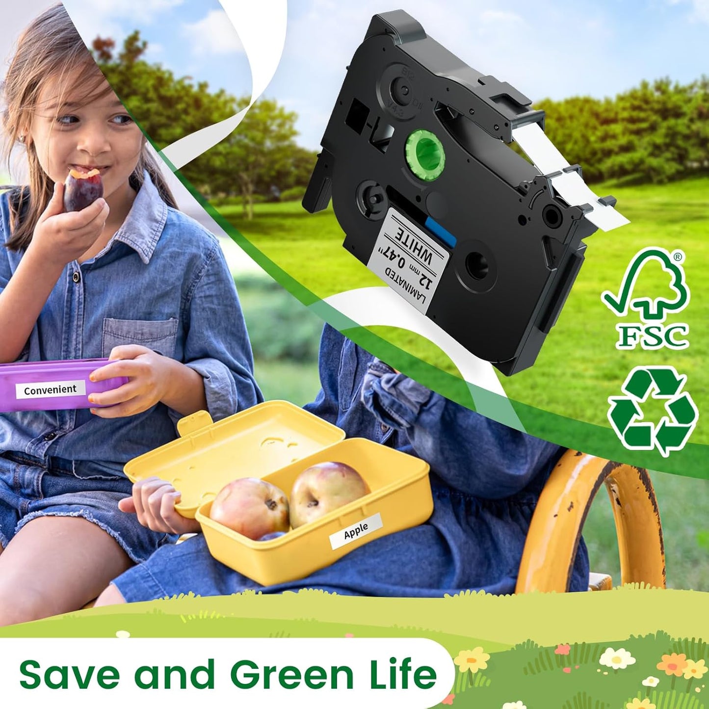 Label Maker Tape, Tze Tz Tape 12mm 0.47 Laminated White TZe-231 Replace for Brother P Touch TZ-231 AZe-231 Compatible with Brother P-Touch Label Maker Refills PT-D210 PTH110 PTD220,6PK