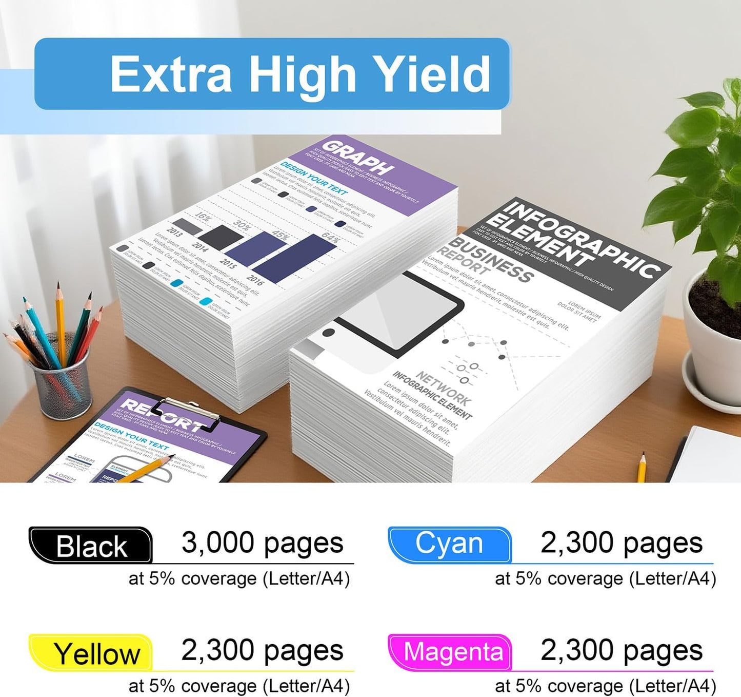TN229XL Toner Cartridge 4 Pack(with Chip) Compatible with Brother TN229XL Toner Cartridge, Working with MFC-L3720CDW MFC-L3780CDW HL-L3220CDW HL-L3280CDW HL-L3300CDW Printer (BK/C/M/Y-4 Pack)
