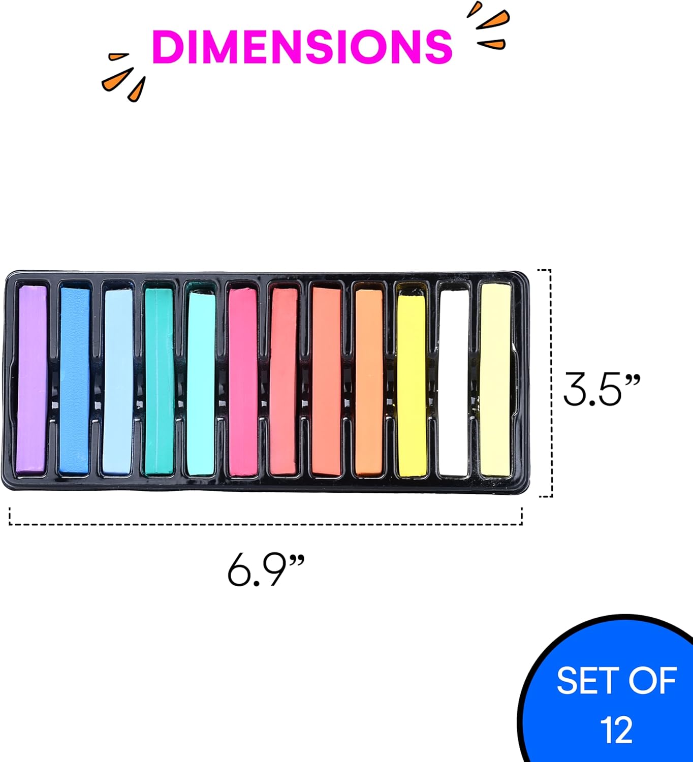 Neliblu 12-Piece Soft Pastels Set - Multi Color Pastel Chalk for Art Painting - Pastel Sticks Suitable on Paper, Blackboards, Sidewalk Blocks - For Kids, Adults, Professional Artists