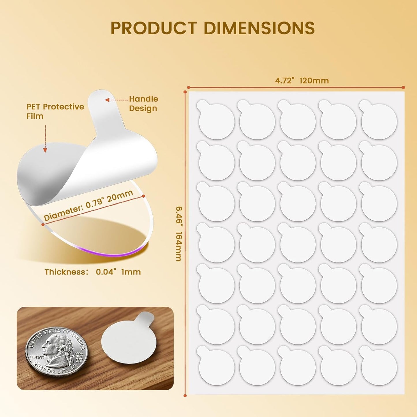 280Pcs Double Sided Adhesive Dots, Removable Clear Dots Sticky Tack, Waterproof No Trace Dots Adhesive Putty for Wall Hanging Crafts, Balloons Party Decorations Poster Picture Festival Decoration 20mm