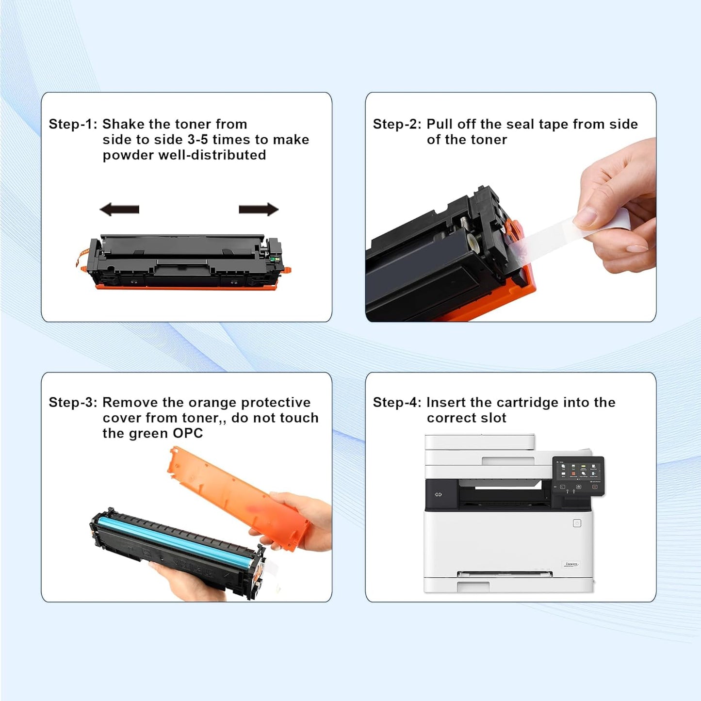 410A Toner Cartridges Set Replacement for HP 410A 410 for HP Color Laserjet Pro MFP M477fnw,M477fdw,M452dn, Color Laserjet Pro M477 M452 Series ( Black, Cyan, Magenta, Yellow)