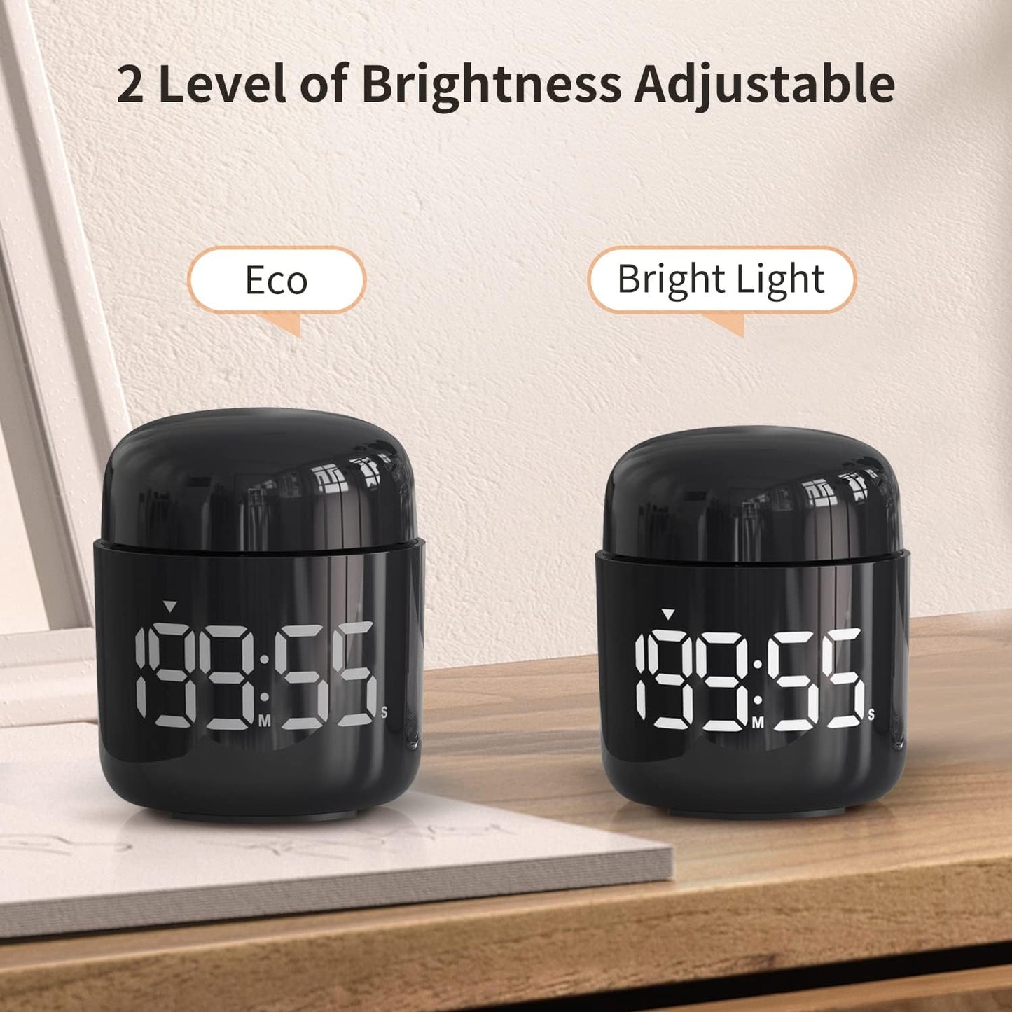 Digital Kitchen Timer,Countdown Countup Timer with Large LED Display Volume Adjustment,Timer for Cooking, Classroom Time for Kids and Teachers. (Black)