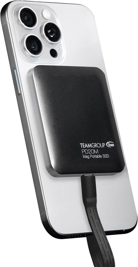 TEAMGROUP PD20M 2TB Magnetic External SSD Read up to 2000MB/s USB 3.2 Gen 2x2 Type-C 4K ProRes HDR Record iPhone 15&16 Pro Max,iPad TPSEG2002T0C108