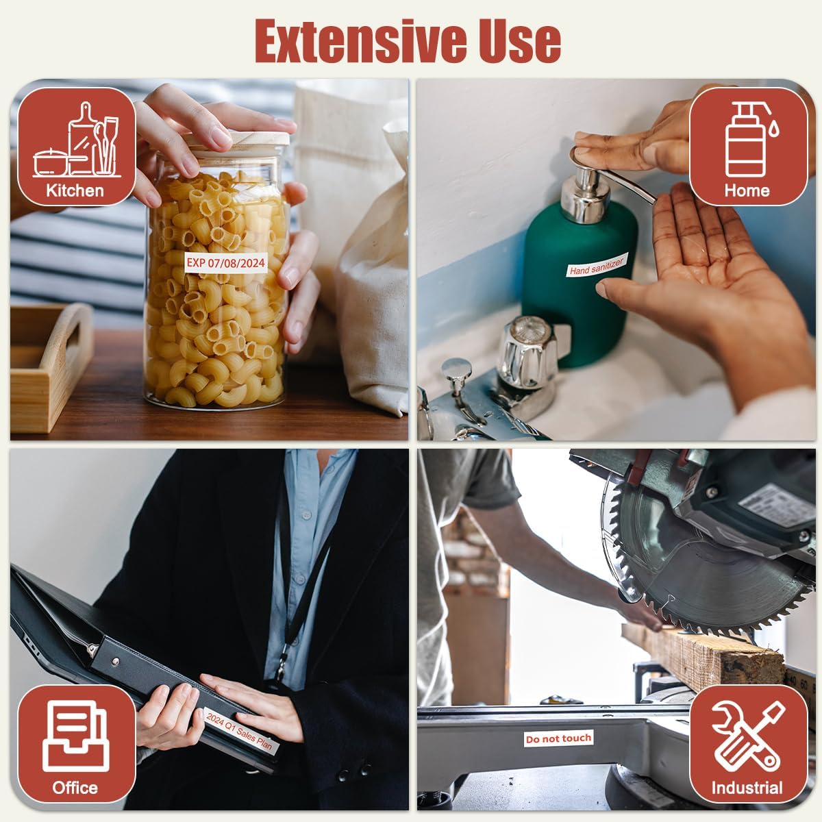 Labelife TZe-232 Replace for Brother P Touch Label Tape Red on White TZe232 TZe TZ Tape 12mm 0.47 1/2 Laminated Work for Brother PT D210 H110 D600 1230PC Label Maker, 4 Pack