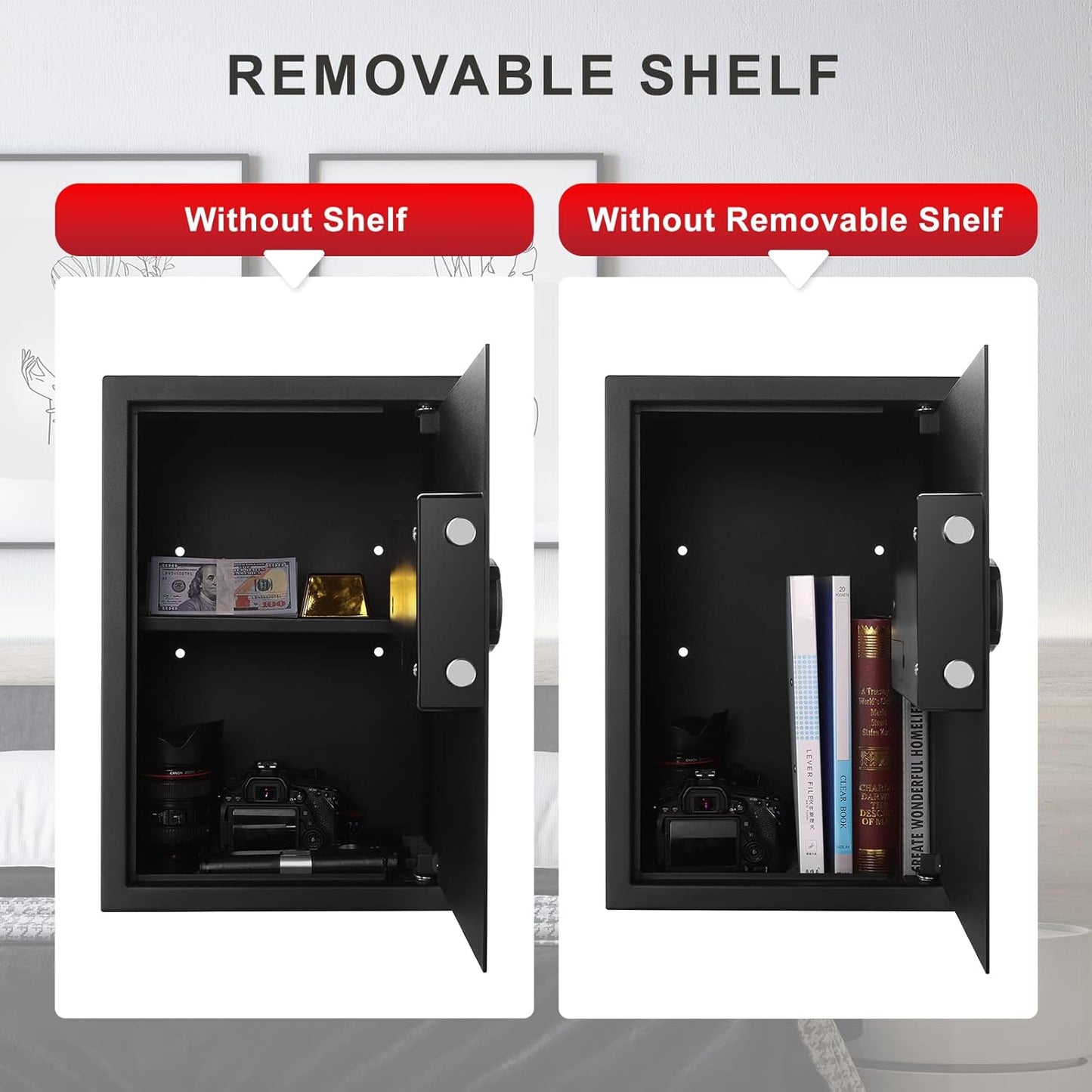 TIGERKING Digital Keypad Safe Box,1.8 Cubic Feet Medium Safe with Removable Shelf, Combination Lock Safes for Home, Office, Cash, Jewelry, Documents