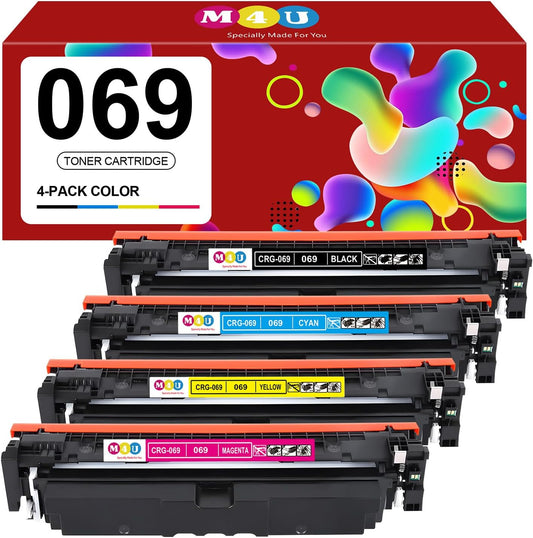 069 Toner Cartridge 4 Pack Compatible with Canon 069 Toner Cartridges, Working for Canon imageCLASS MF753Cdw MF751Cdw LBP674Cdw Printer(Black Cyan Magenta Yellow)