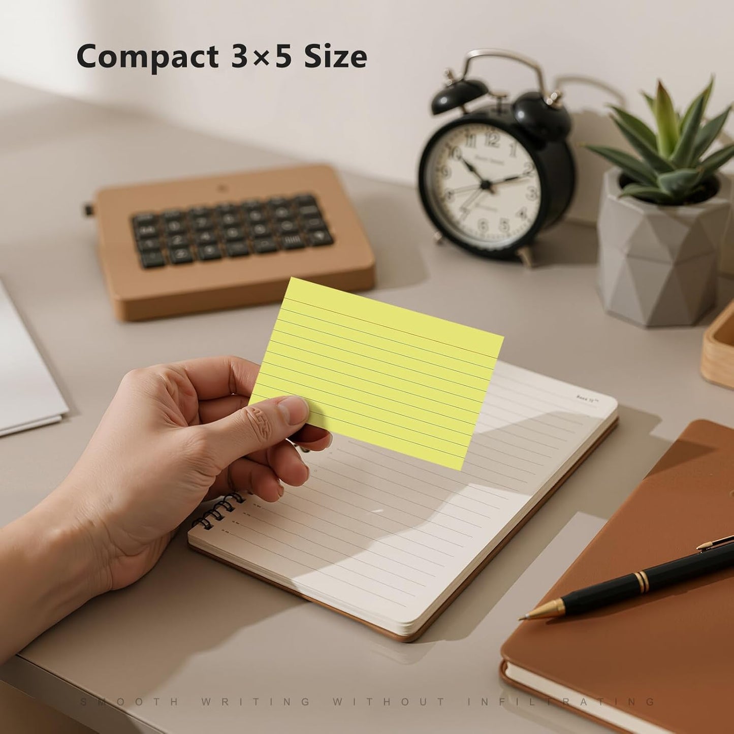 250 Count Index Cards 3 x 5 Inch, Heavyweight Yellow Lined Note Cards Portable Ruled Flash Cards Perfect for Studying and Organizing, Note Taking Study Flashcards for Home, School and Office