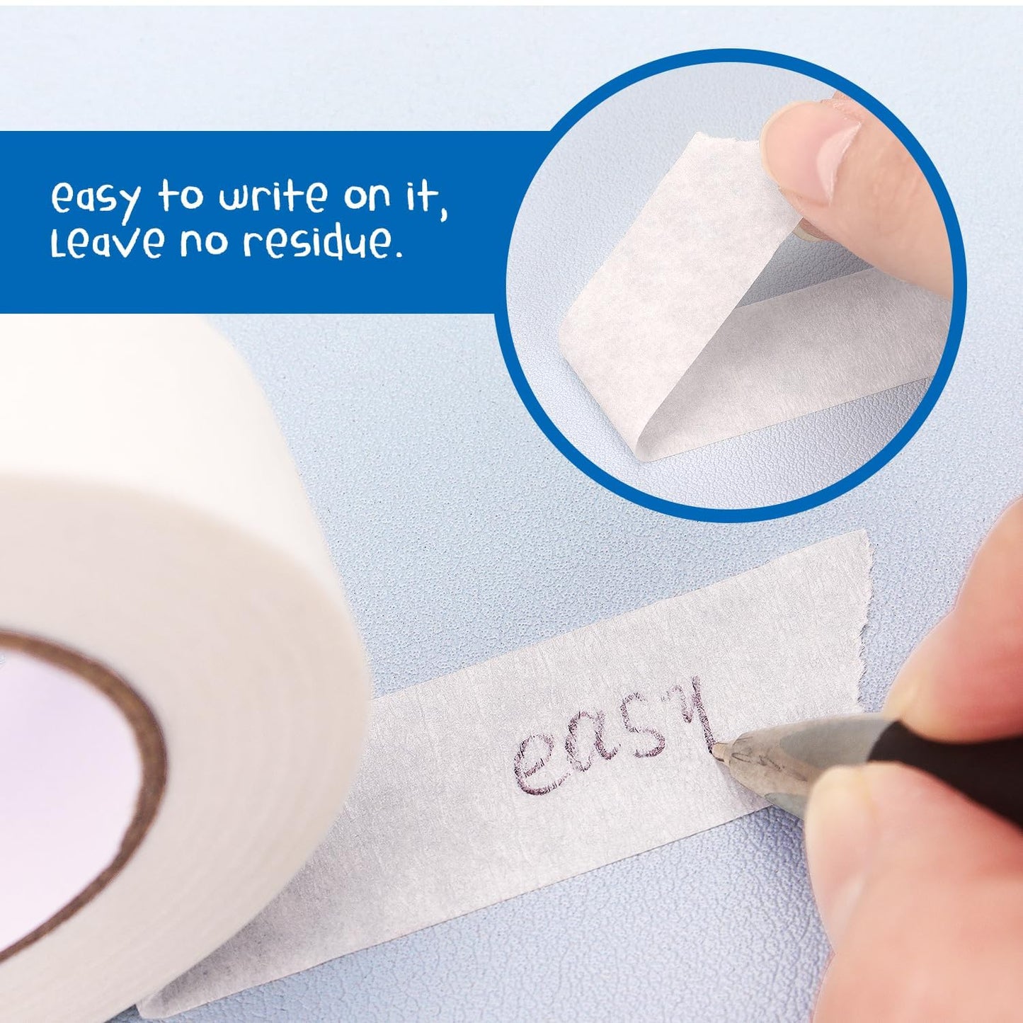 White Masking Tape 8 Rolls, 0.7 Inch x 20 Yards, Premium Quality, Multi-Purpose, Painters Tape for Home, Office & DIY Projects