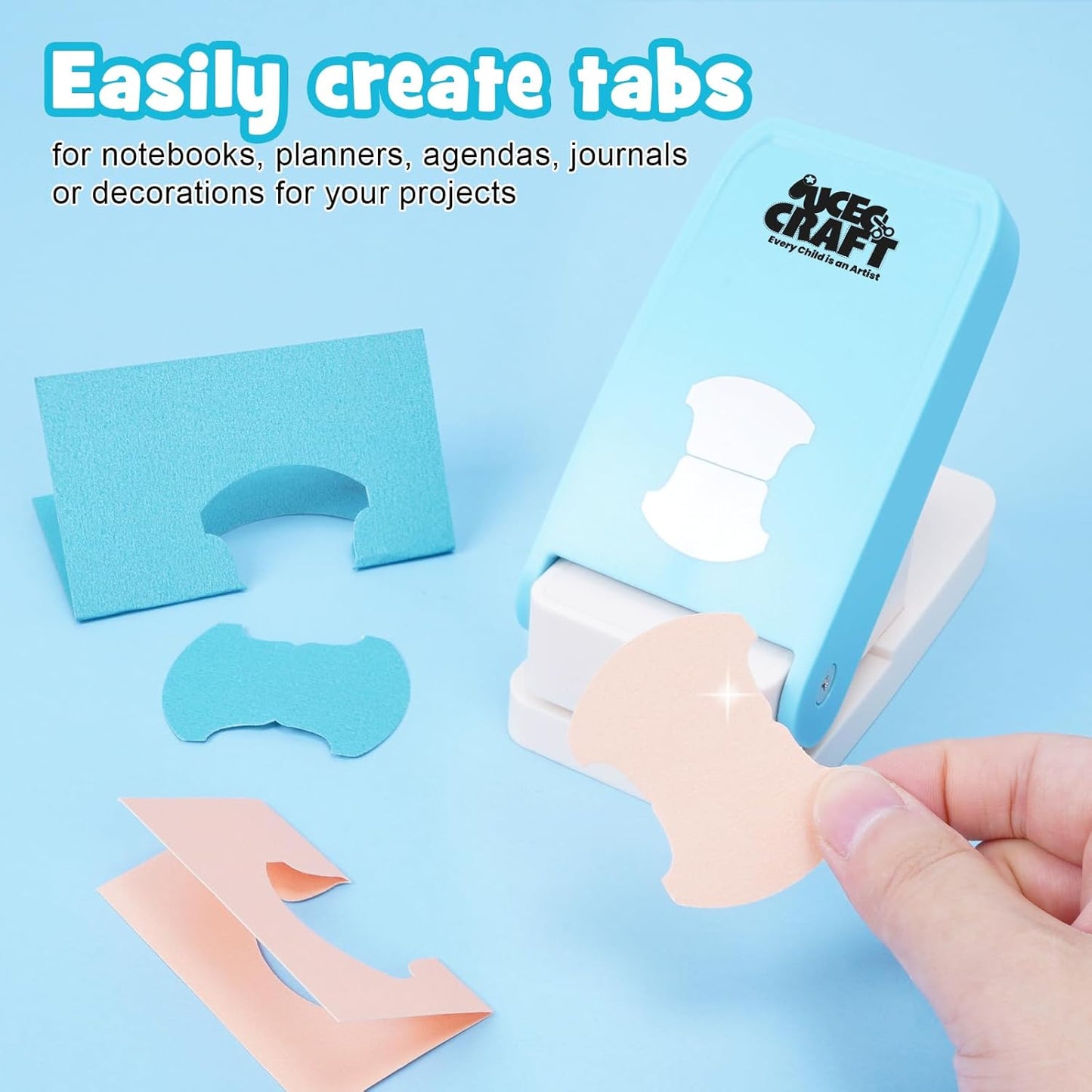 UCEC Whale Tail Tab Punch, Whale Tail Punch for Calendars, Planners, Albums, Ideal for Scrapbooking, Bullet Journals, Bible Tabs, Book Tabs, Planner Inserts, and More DIY Projects