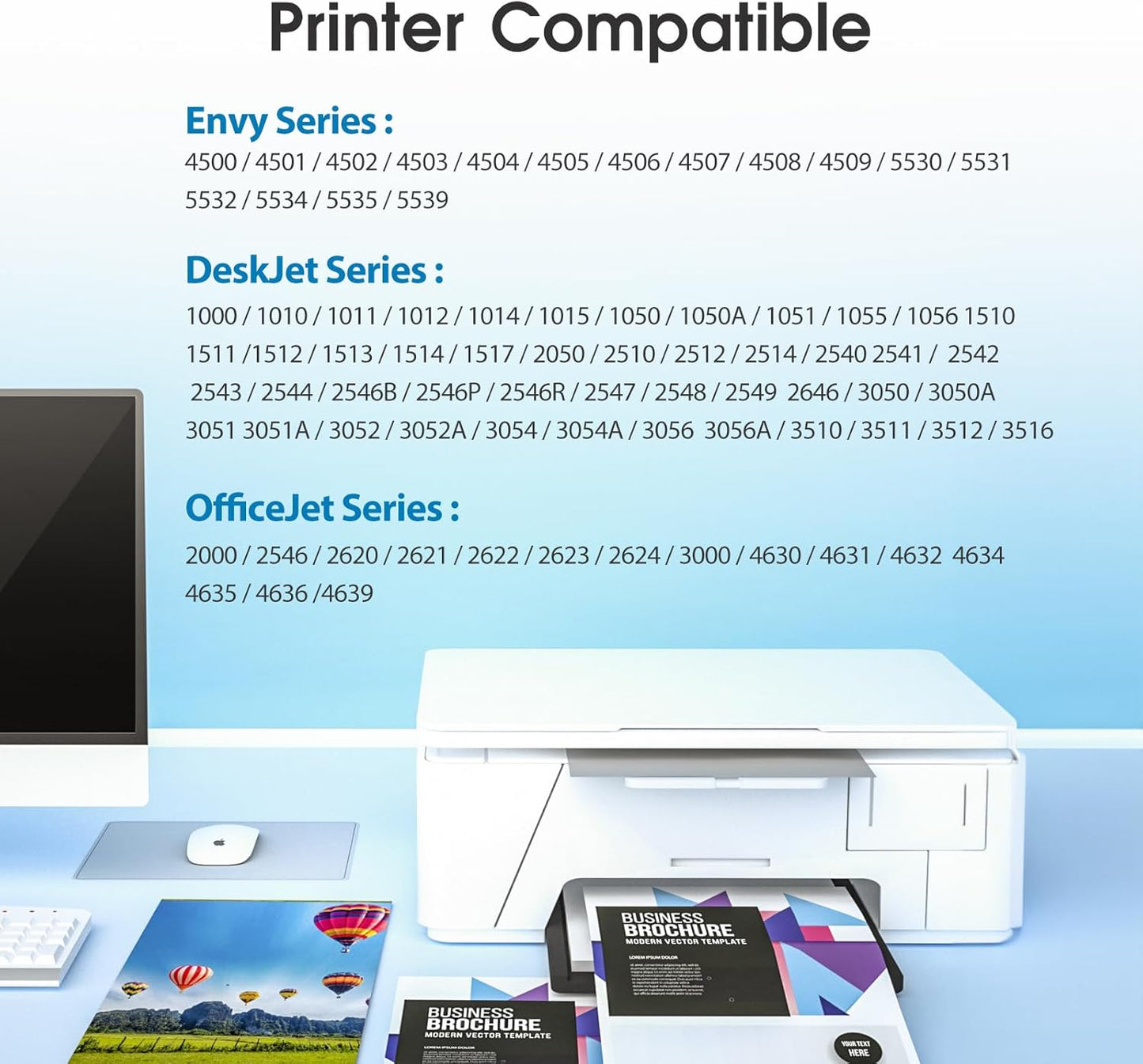 Remanufactured 61XL Ink Cartridge Replacement for HP Ink 61 Combo Pack for HP Envy 4500 5530 4502 4501 5535 OfficeJet 4630 4635 DeskJet 2540 1000 1010 1510, 2-Pack