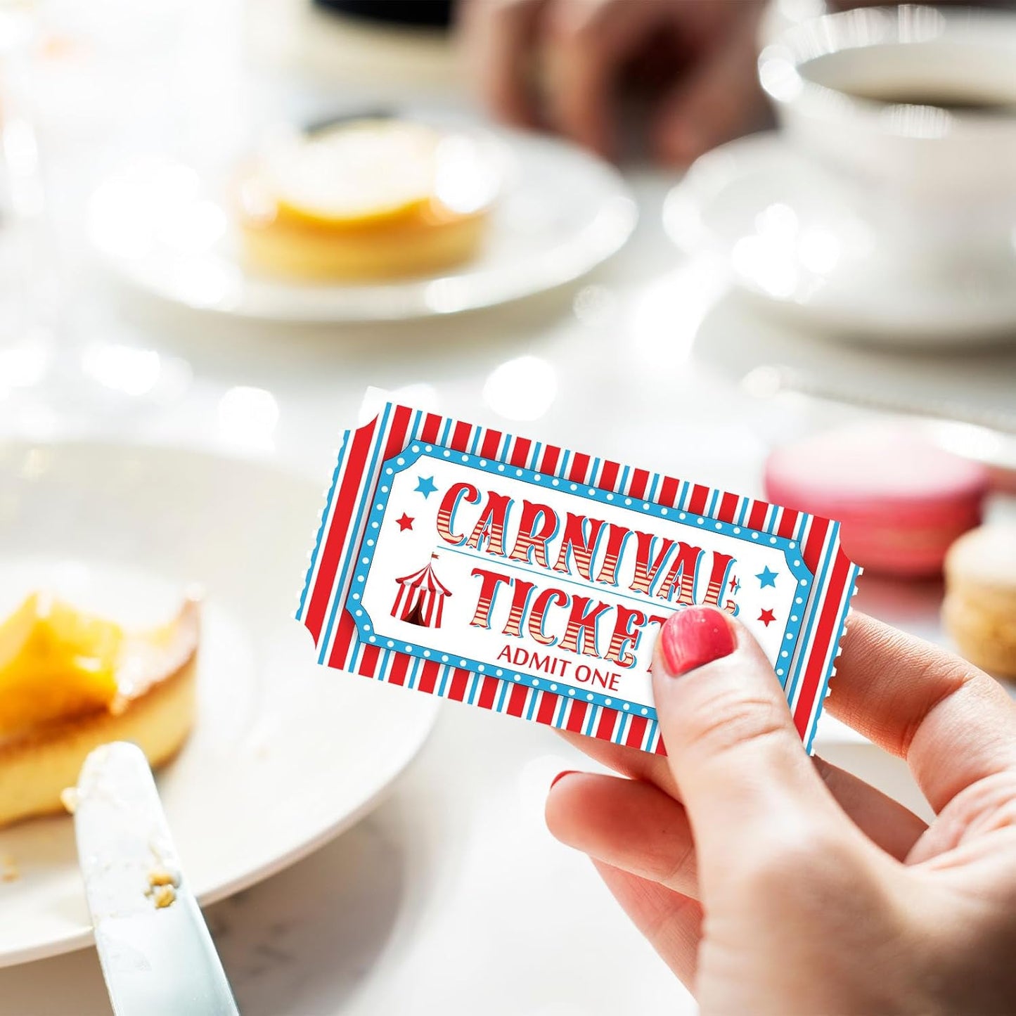 1000 Pcs Carnival Tickets Carnival Theme Party Decorations Circus Red White Blue Color Raffle Tickets Roll Party Ticket for Events Carnival Favors Supplies