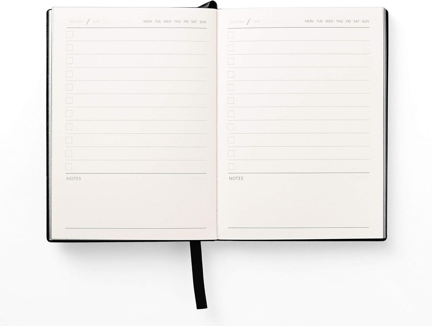 Daily to Do Checklist Notebook, Task Management, Organizer Planner, Hardcover, Ribbon Bookmark, 4.1 x 5.8”, A6 size, 110 Sheets (Grey)