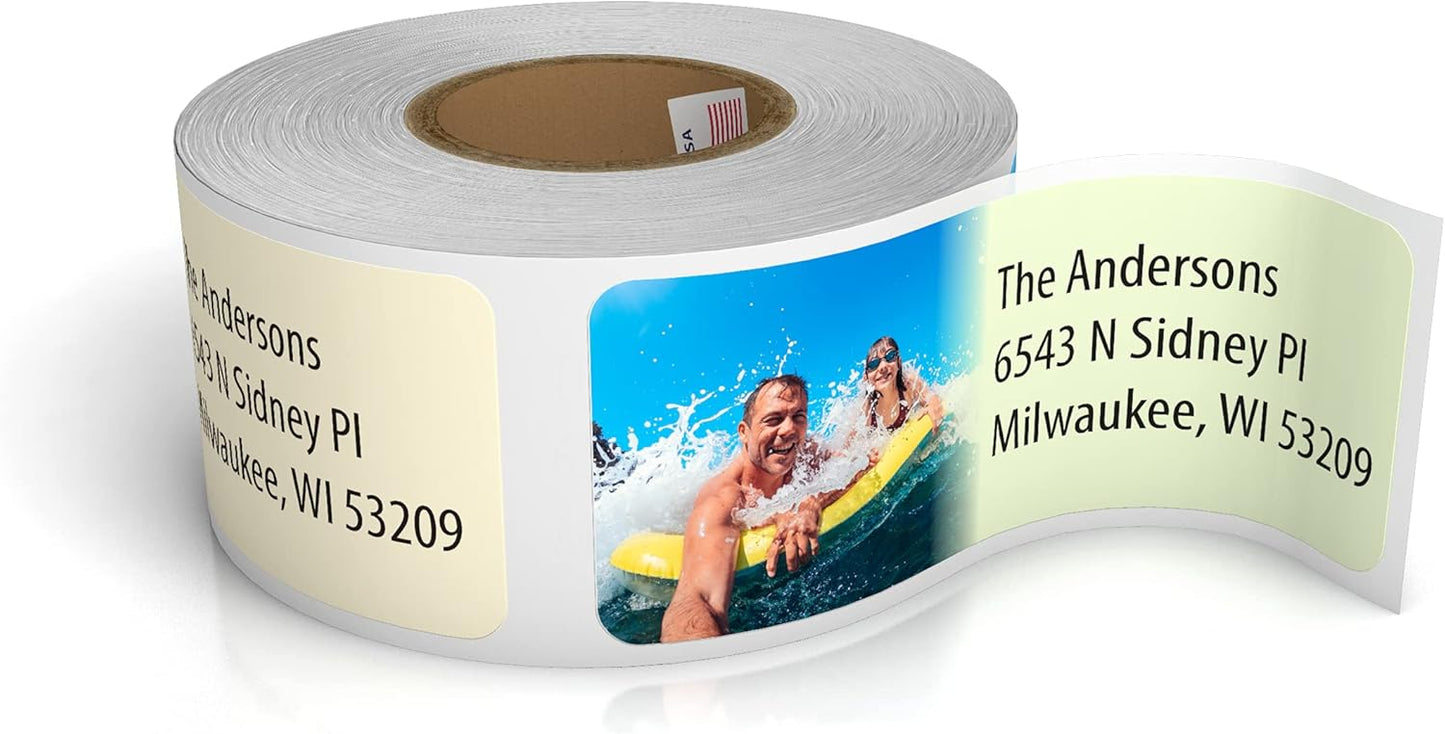 Customized Personalized Address Labels - Made in The USA by Kenco (250 Labels, Tropical Beach)