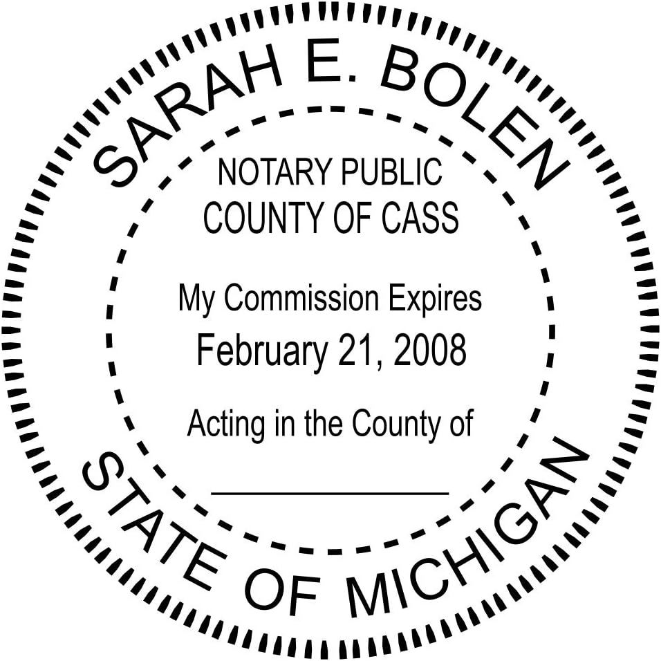 Michigan Round Notary Stamp | Official State Notary Stamp | Official Seals | Meets State Specifications (Michigan, Round Stamp)